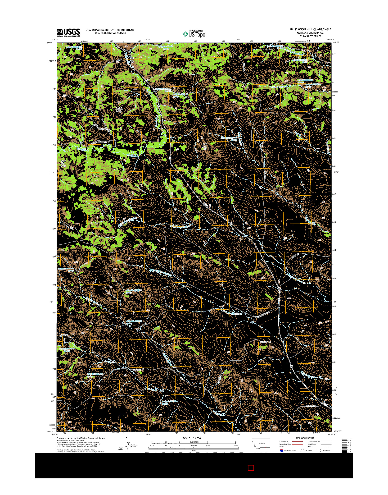 USGS US TOPO 7.5-MINUTE MAP FOR HALF MOON HILL, MT 2014