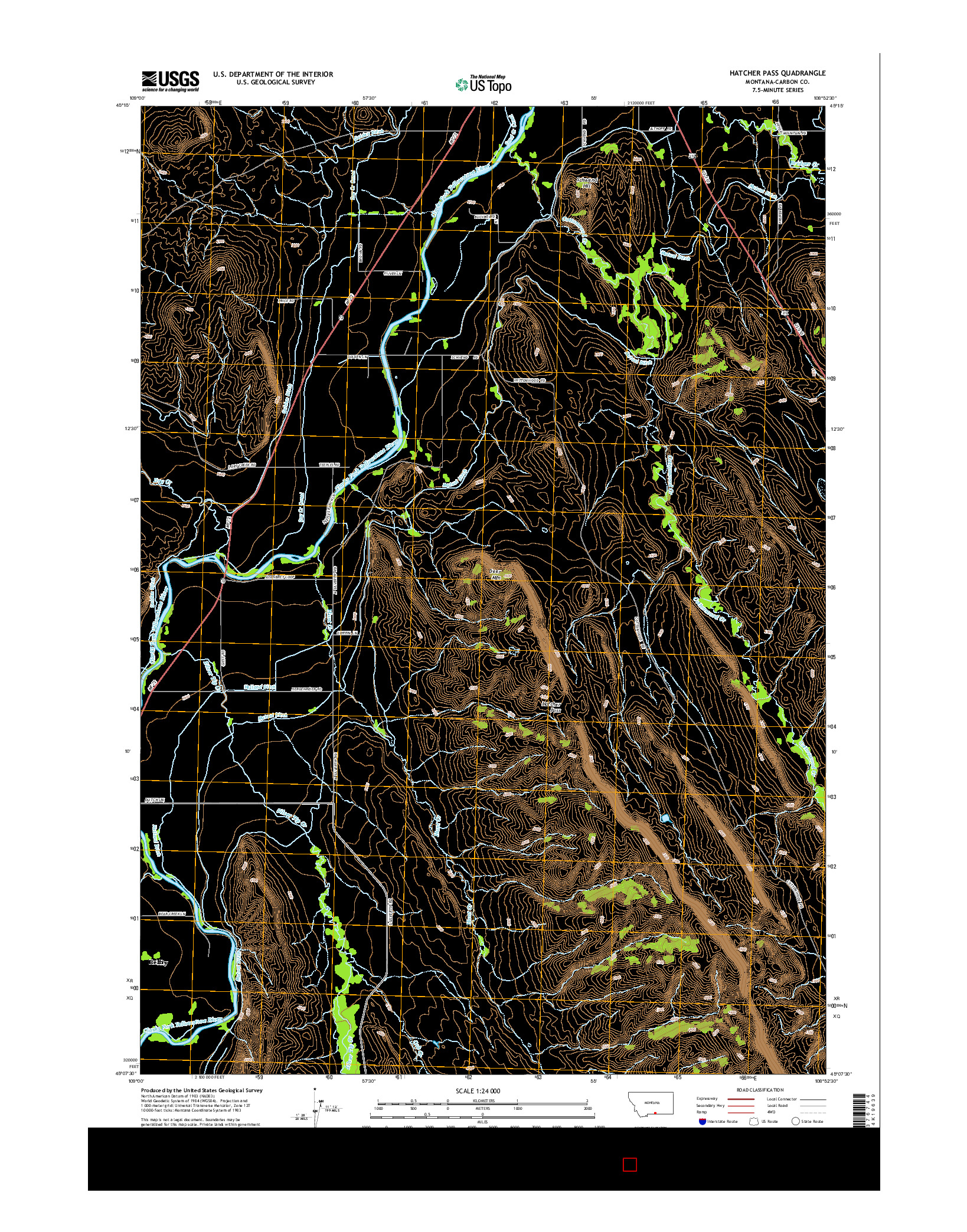USGS US TOPO 7.5-MINUTE MAP FOR HATCHER PASS, MT 2014