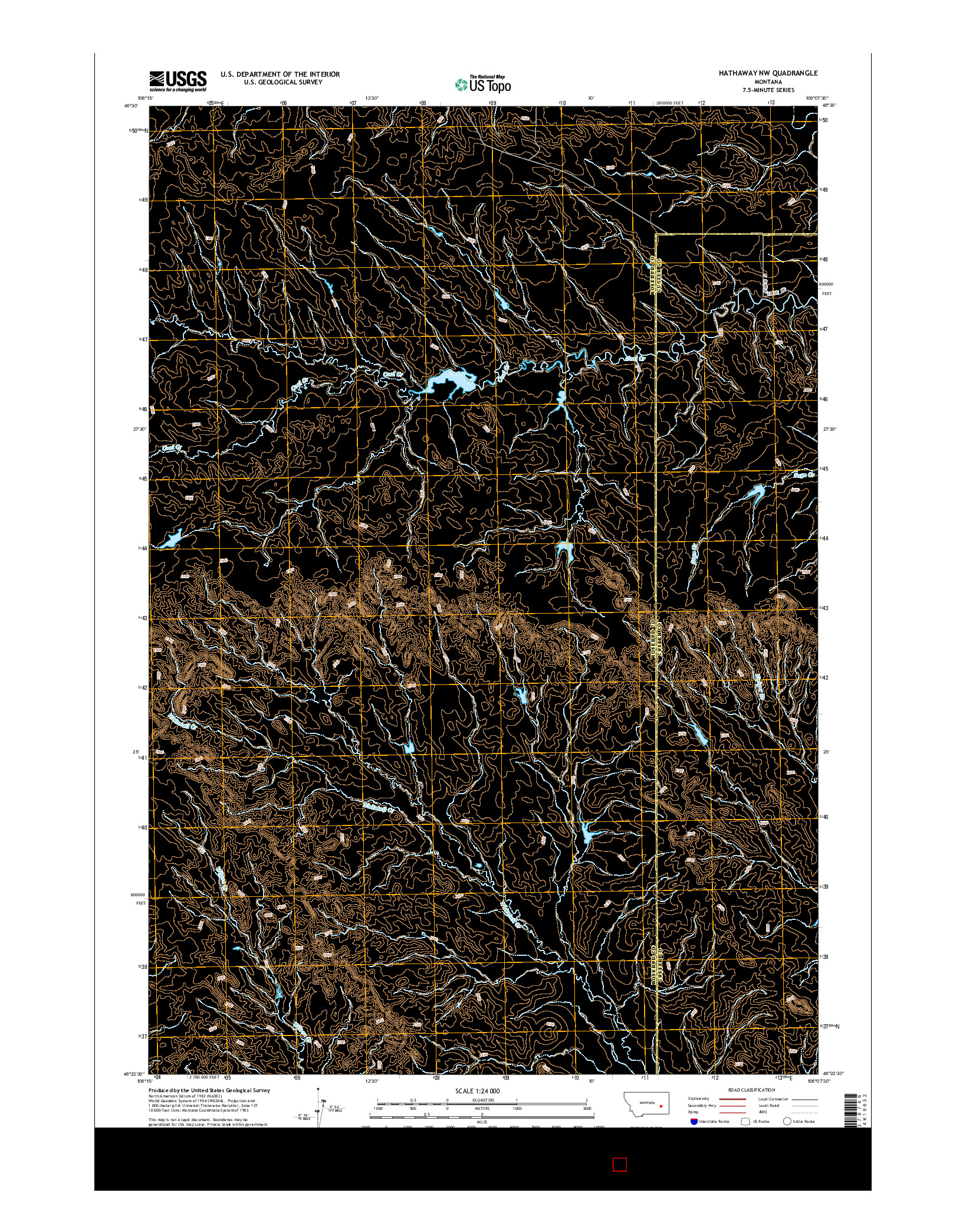 USGS US TOPO 7.5-MINUTE MAP FOR HATHAWAY NW, MT 2014