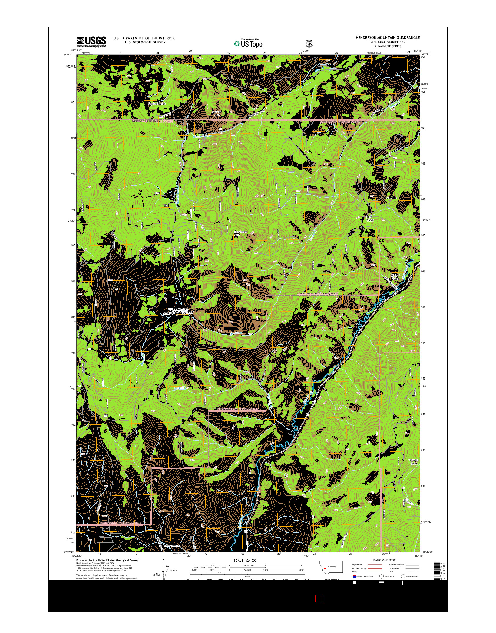 USGS US TOPO 7.5-MINUTE MAP FOR HENDERSON MOUNTAIN, MT 2014