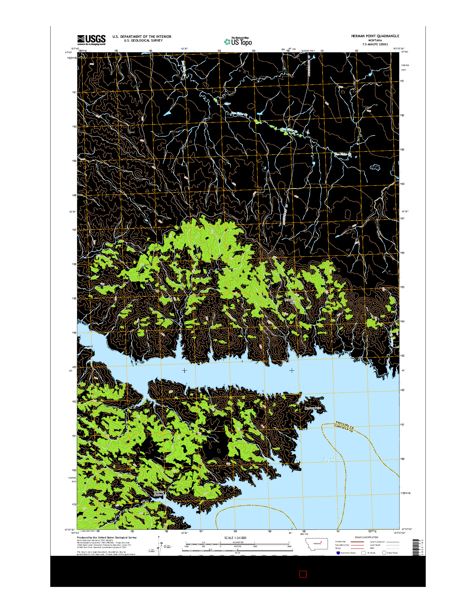 USGS US TOPO 7.5-MINUTE MAP FOR HERMAN POINT, MT 2014