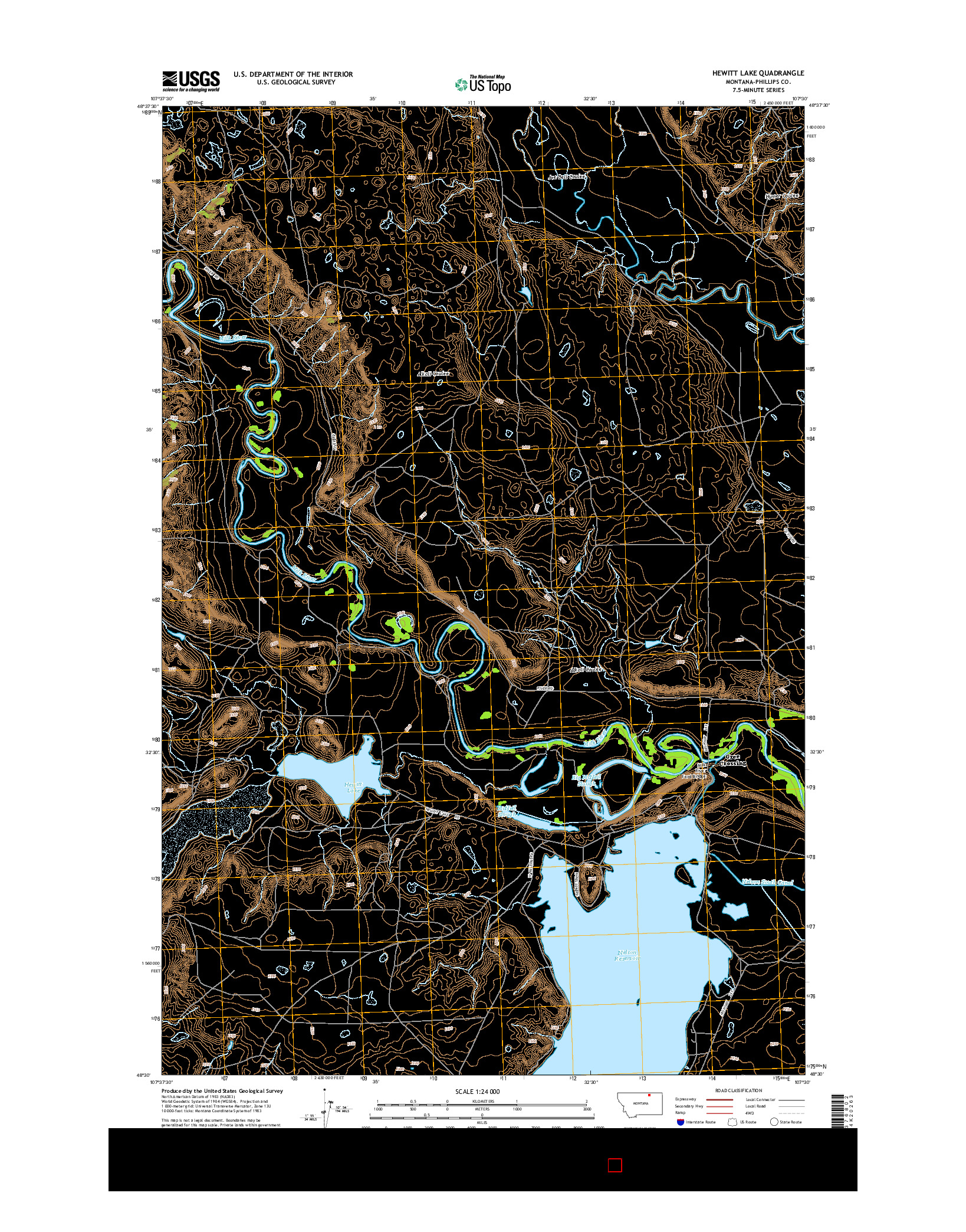 USGS US TOPO 7.5-MINUTE MAP FOR HEWITT LAKE, MT 2014