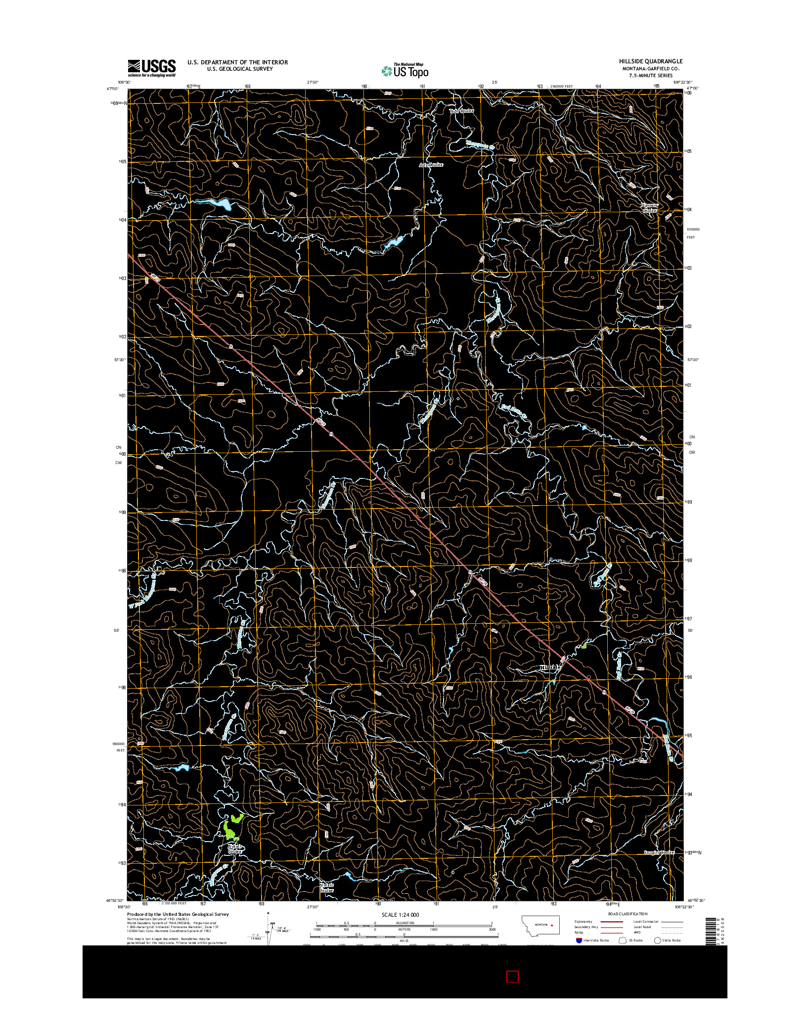 USGS US TOPO 7.5-MINUTE MAP FOR HILLSIDE, MT 2014