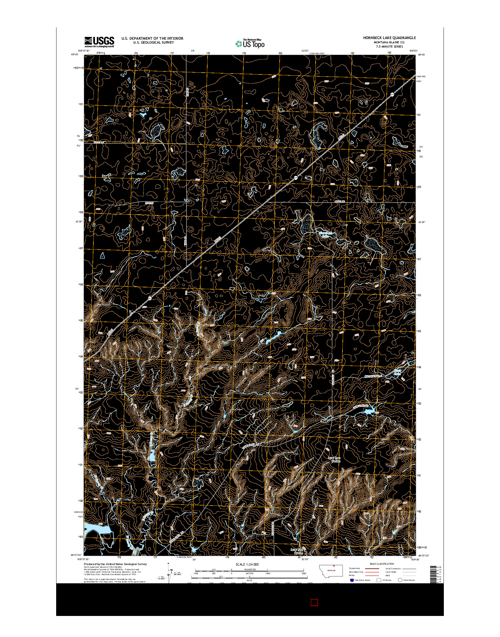 USGS US TOPO 7.5-MINUTE MAP FOR HORNBECK LAKE, MT 2014