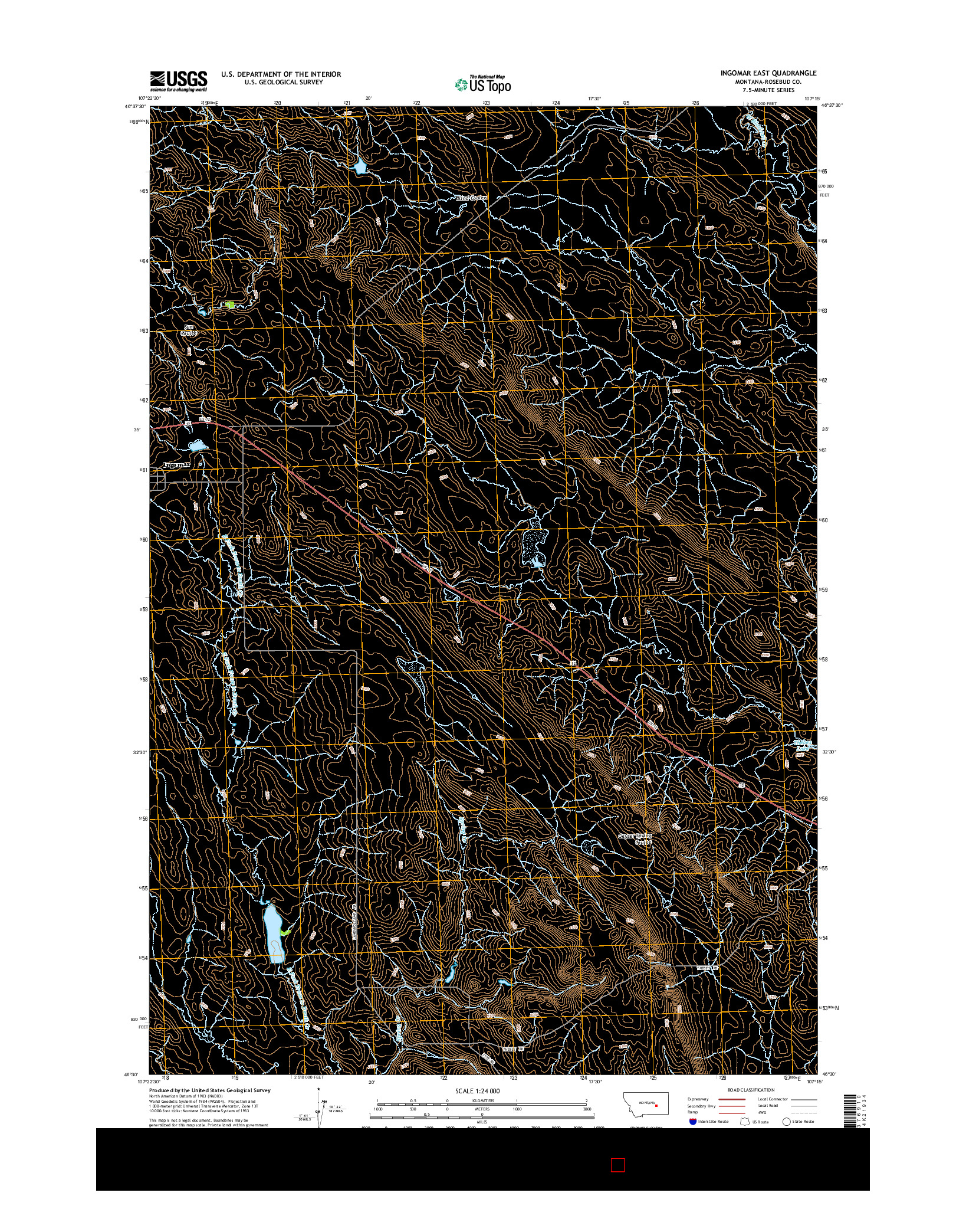 USGS US TOPO 7.5-MINUTE MAP FOR INGOMAR EAST, MT 2014