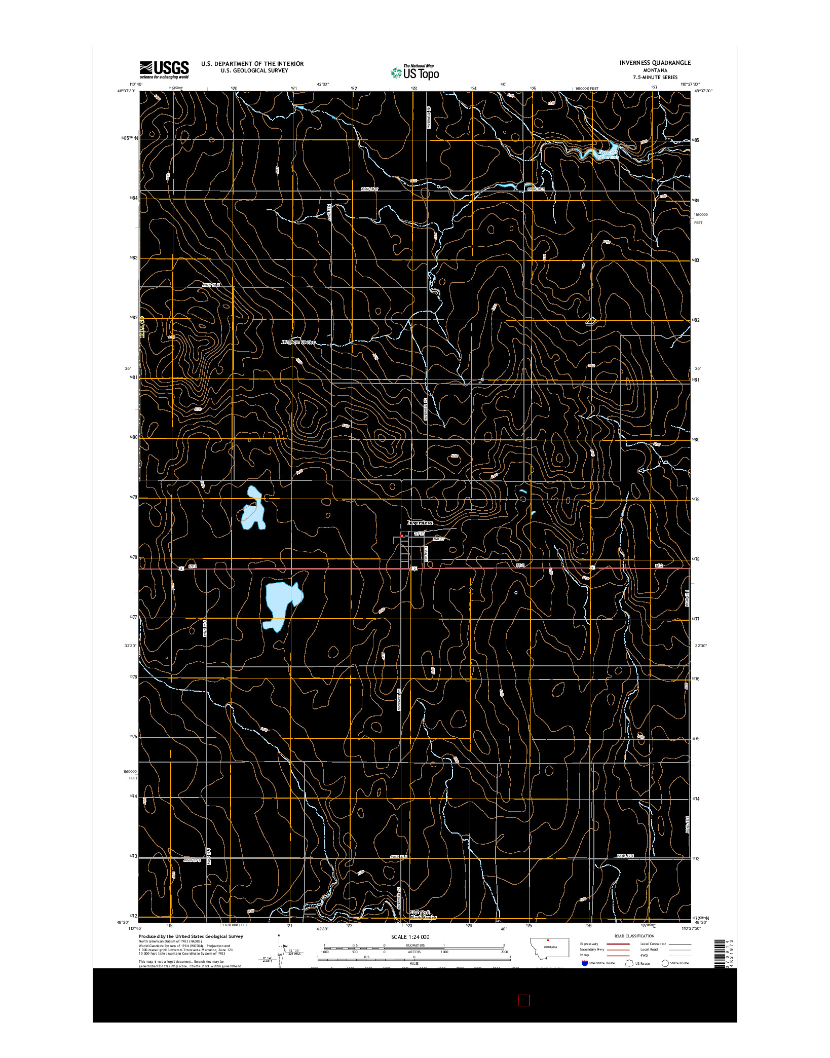 USGS US TOPO 7.5-MINUTE MAP FOR INVERNESS, MT 2014