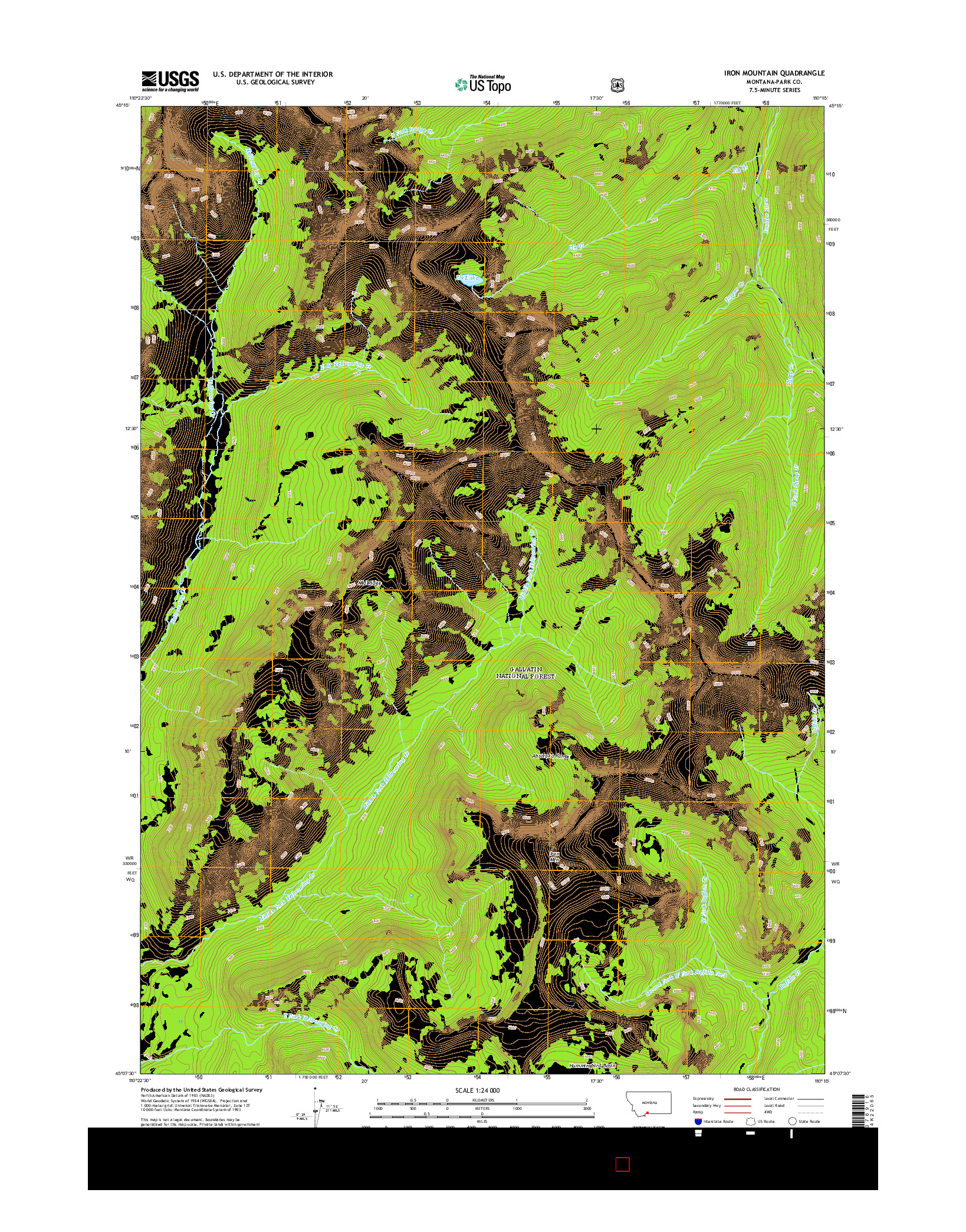 USGS US TOPO 7.5-MINUTE MAP FOR IRON MOUNTAIN, MT 2014