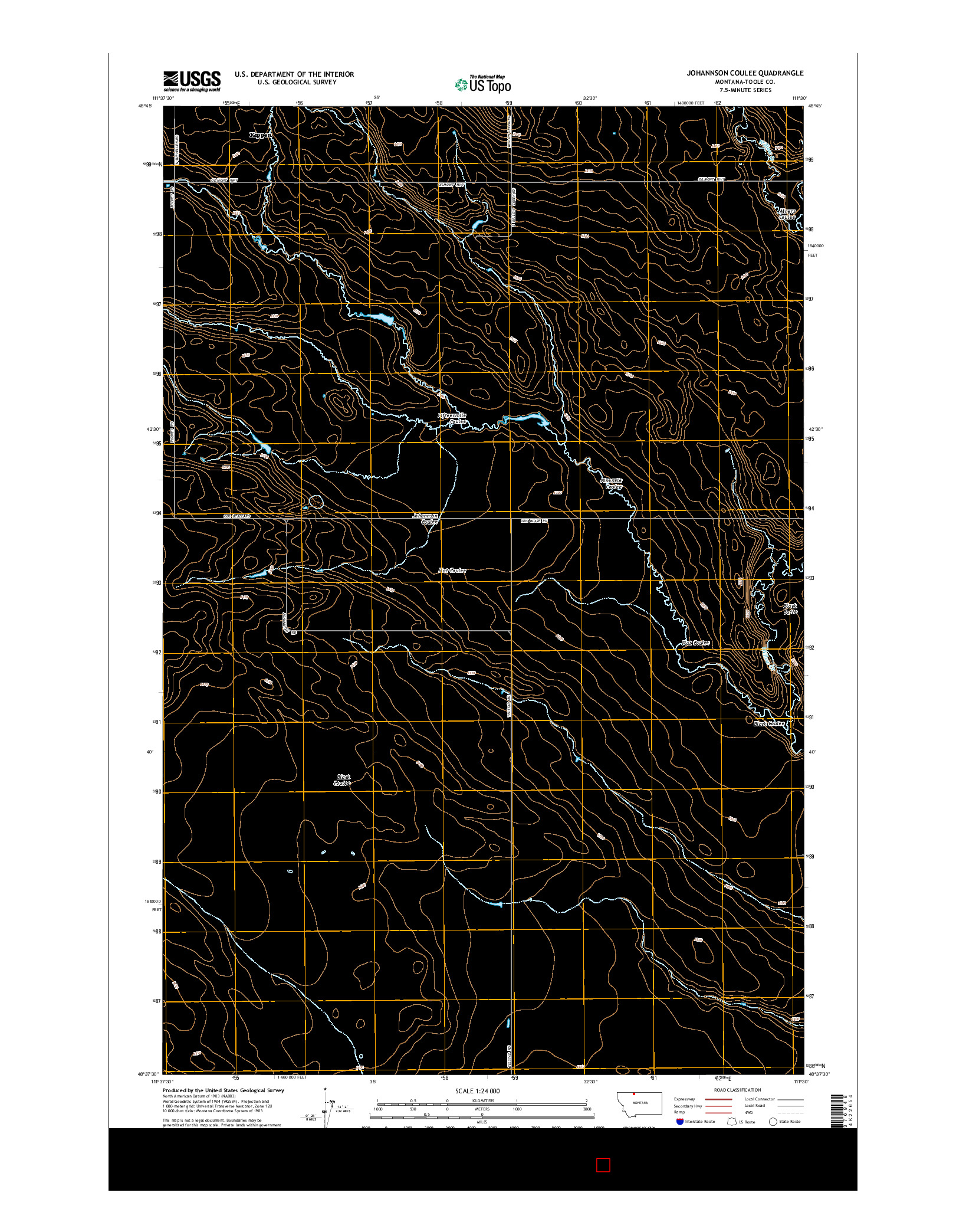 USGS US TOPO 7.5-MINUTE MAP FOR JOHANNSON COULEE, MT 2014