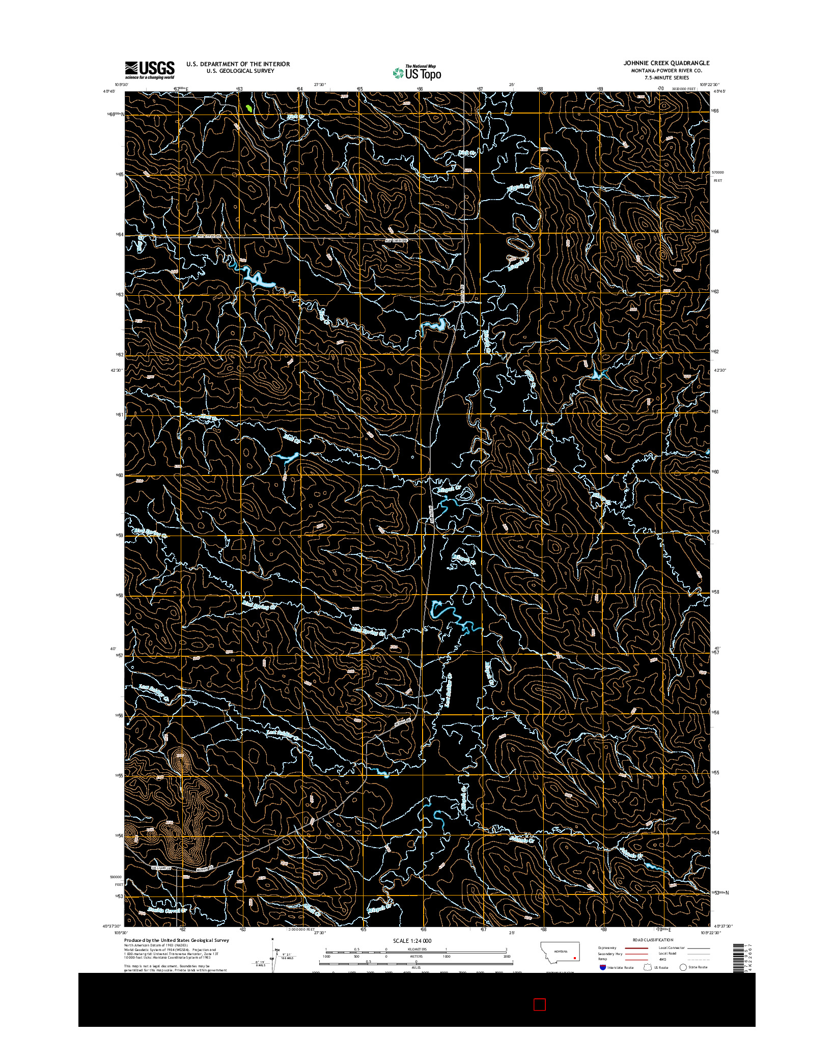 USGS US TOPO 7.5-MINUTE MAP FOR JOHNNIE CREEK, MT 2014