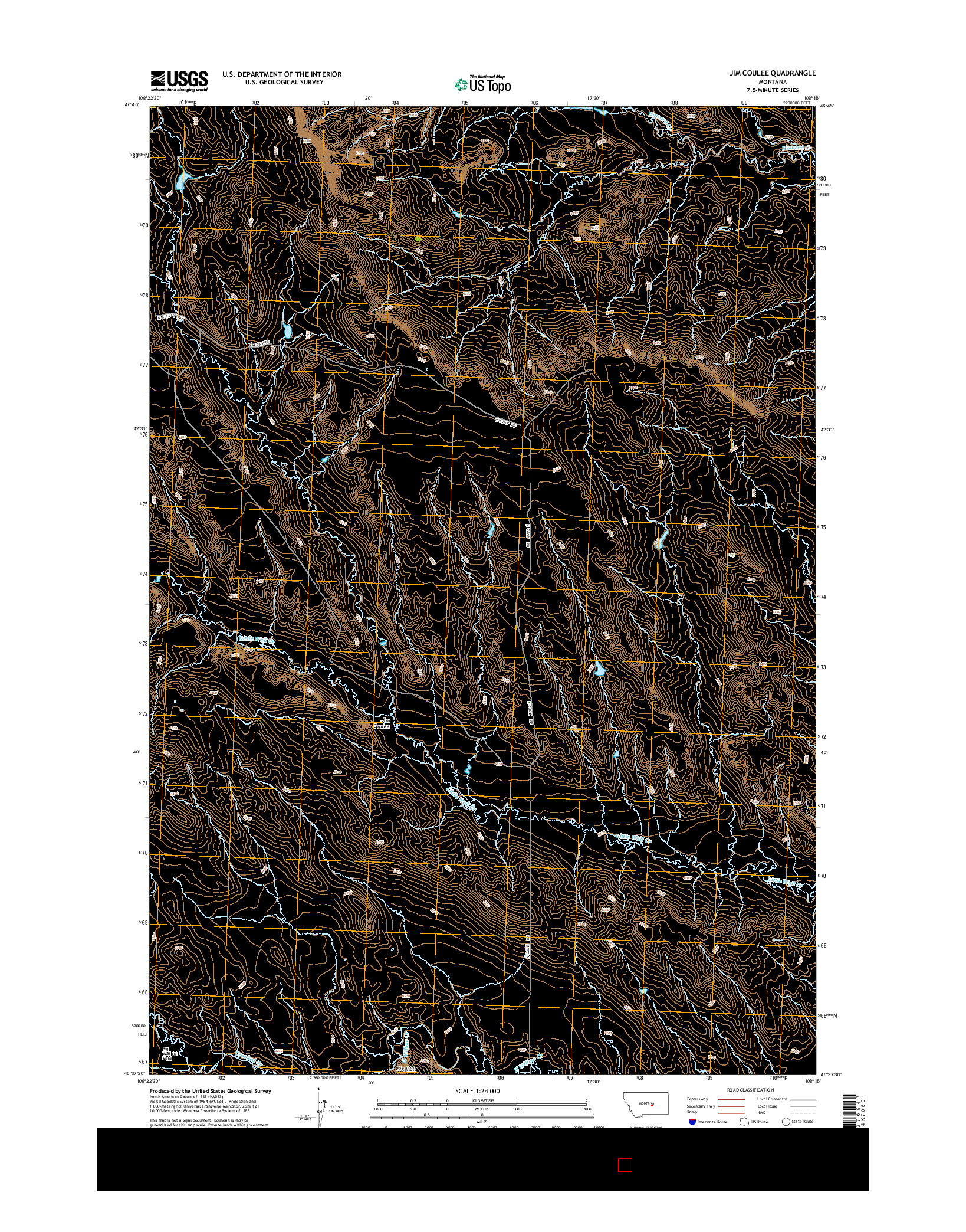 USGS US TOPO 7.5-MINUTE MAP FOR JIM COULEE, MT 2014