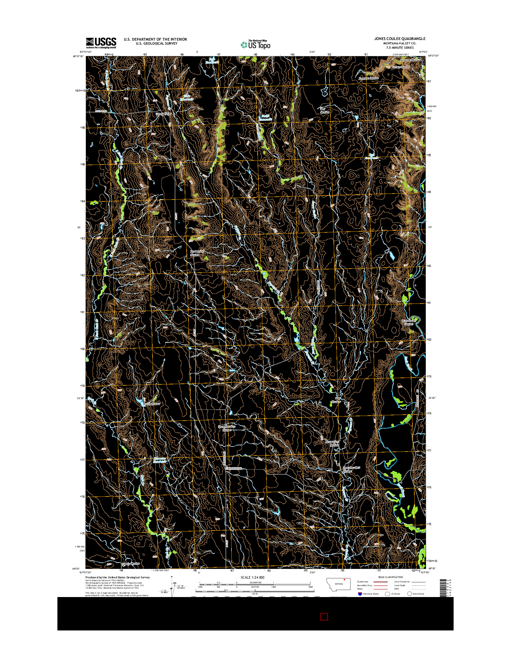 USGS US TOPO 7.5-MINUTE MAP FOR JONES COULEE, MT 2014