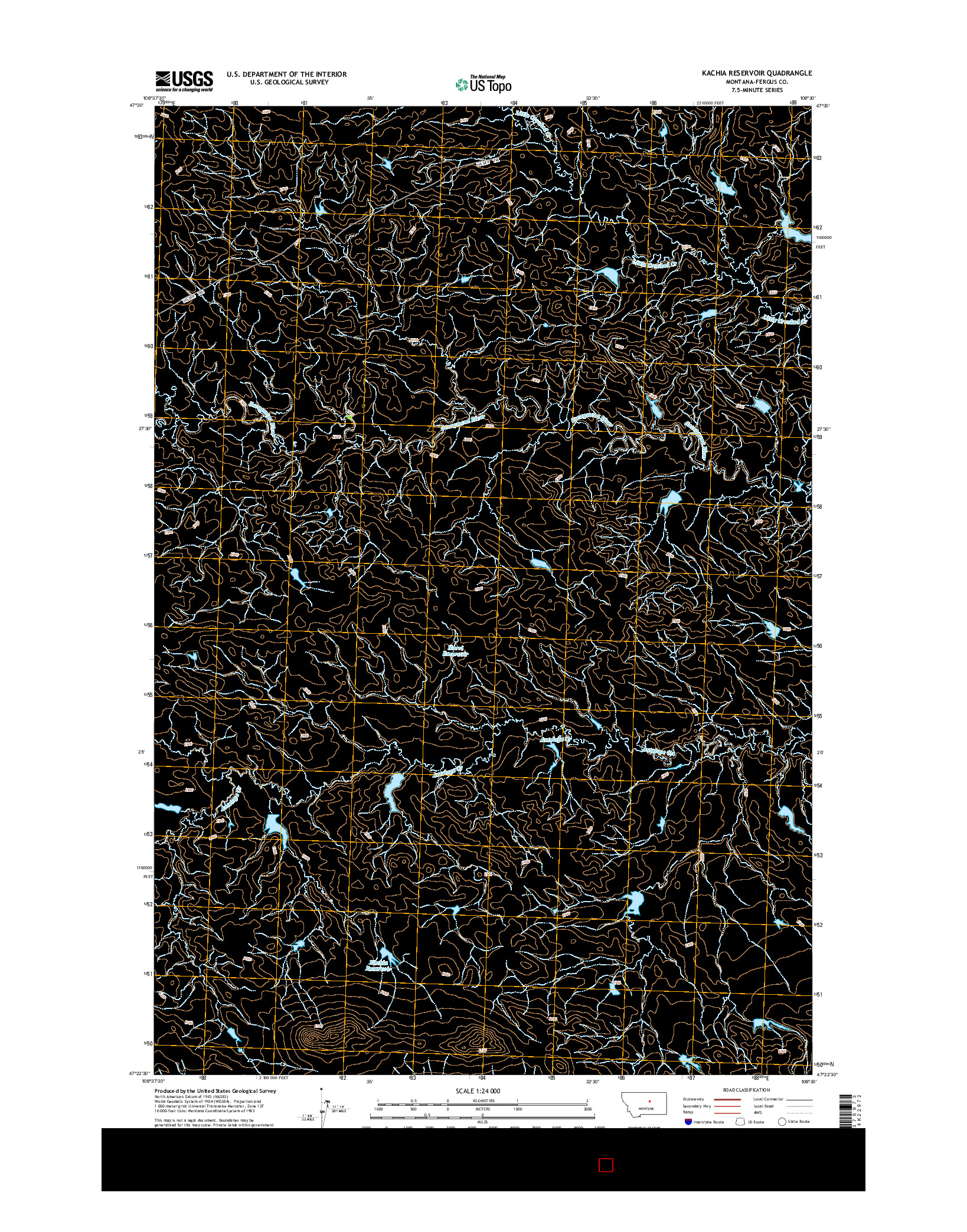 USGS US TOPO 7.5-MINUTE MAP FOR KACHIA RESERVOIR, MT 2014