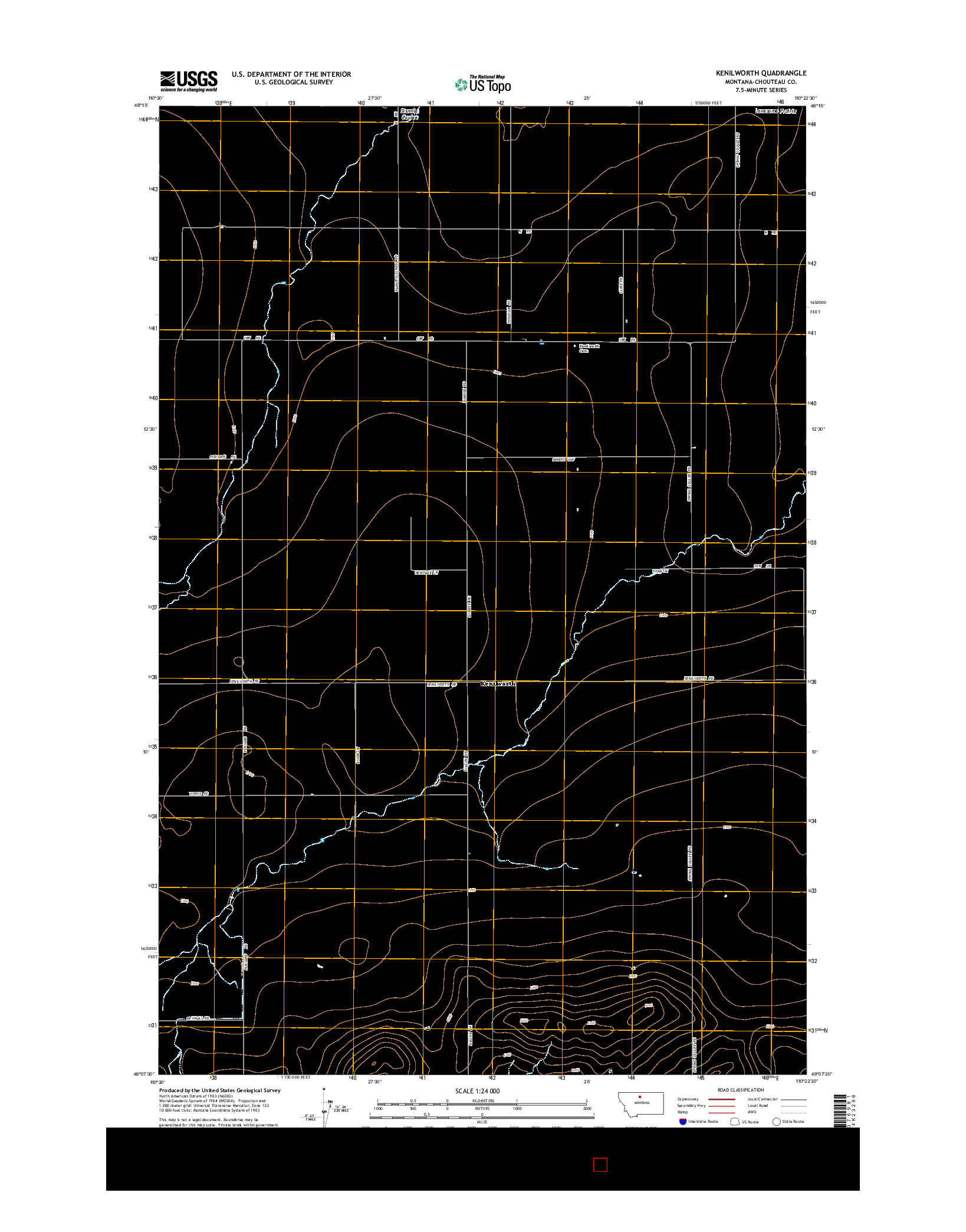 USGS US TOPO 7.5-MINUTE MAP FOR KENILWORTH, MT 2014