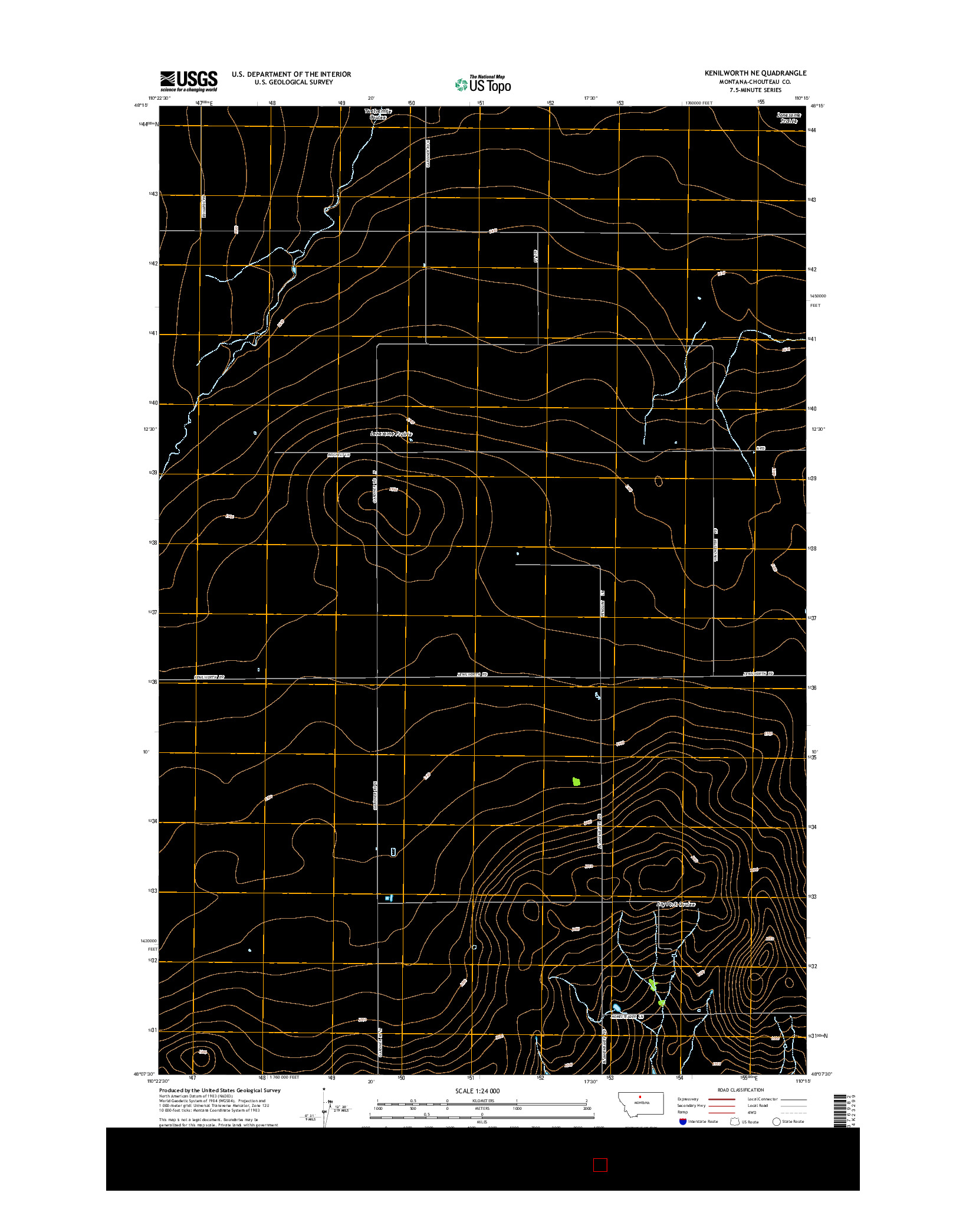 USGS US TOPO 7.5-MINUTE MAP FOR KENILWORTH NE, MT 2014