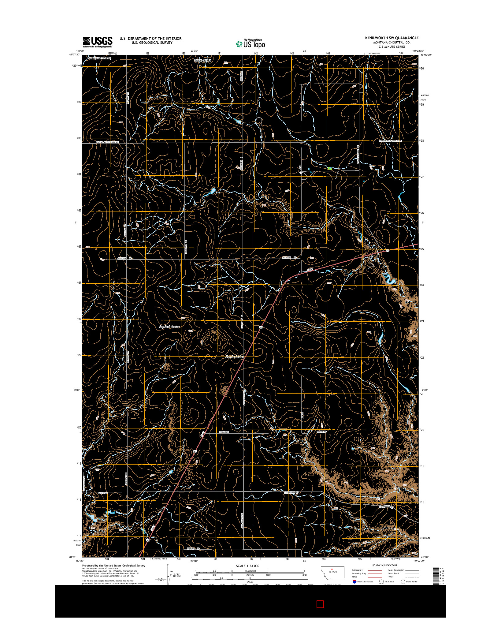 USGS US TOPO 7.5-MINUTE MAP FOR KENILWORTH SW, MT 2014