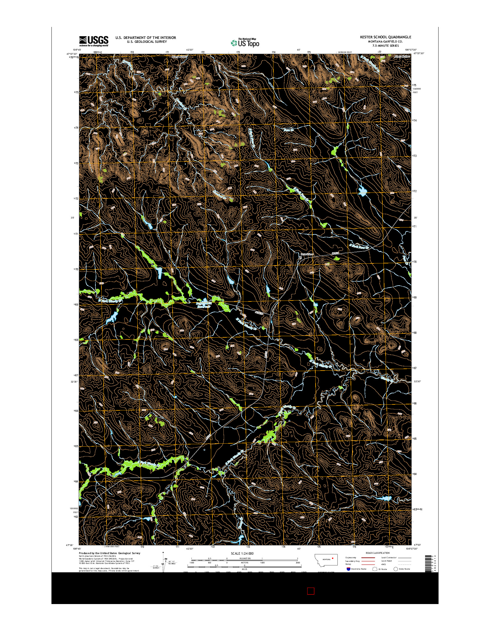 USGS US TOPO 7.5-MINUTE MAP FOR KESTER SCHOOL, MT 2014