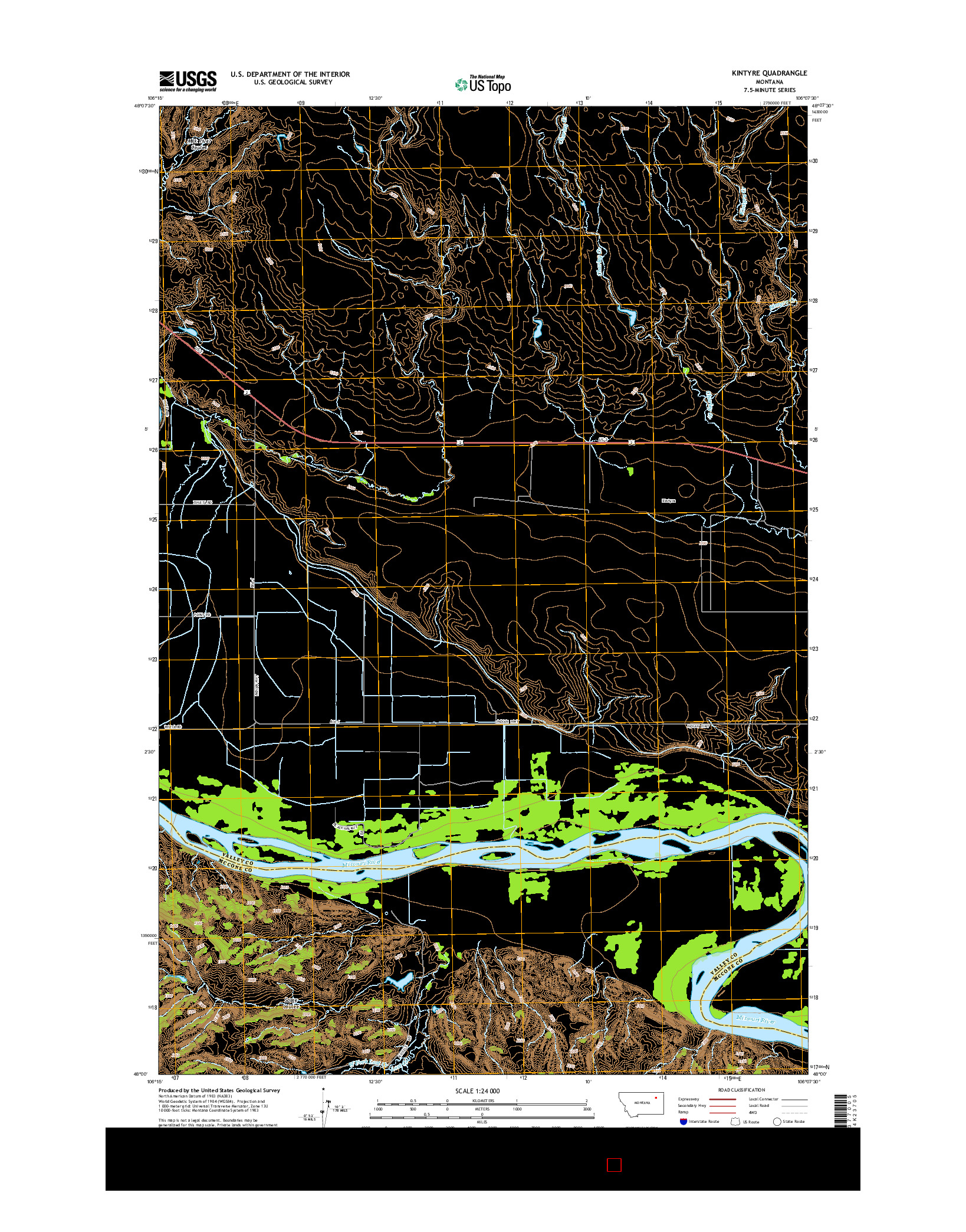 USGS US TOPO 7.5-MINUTE MAP FOR KINTYRE, MT 2014