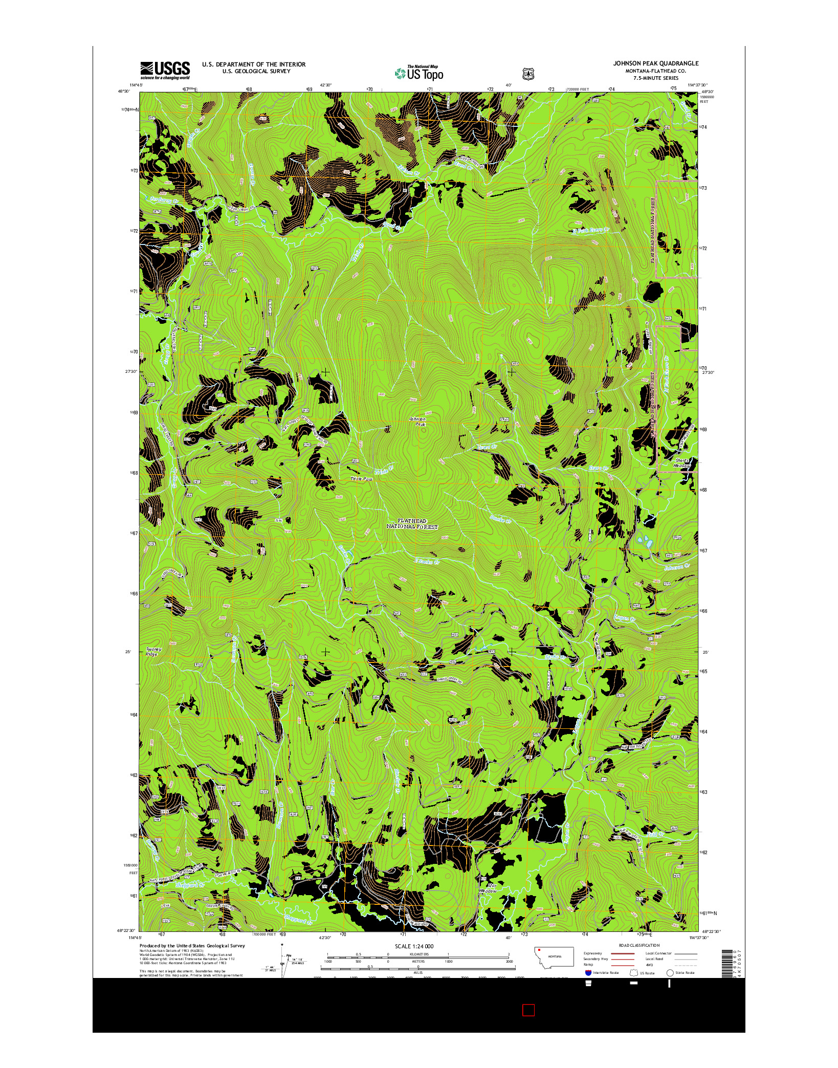 USGS US TOPO 7.5-MINUTE MAP FOR JOHNSON PEAK, MT 2014