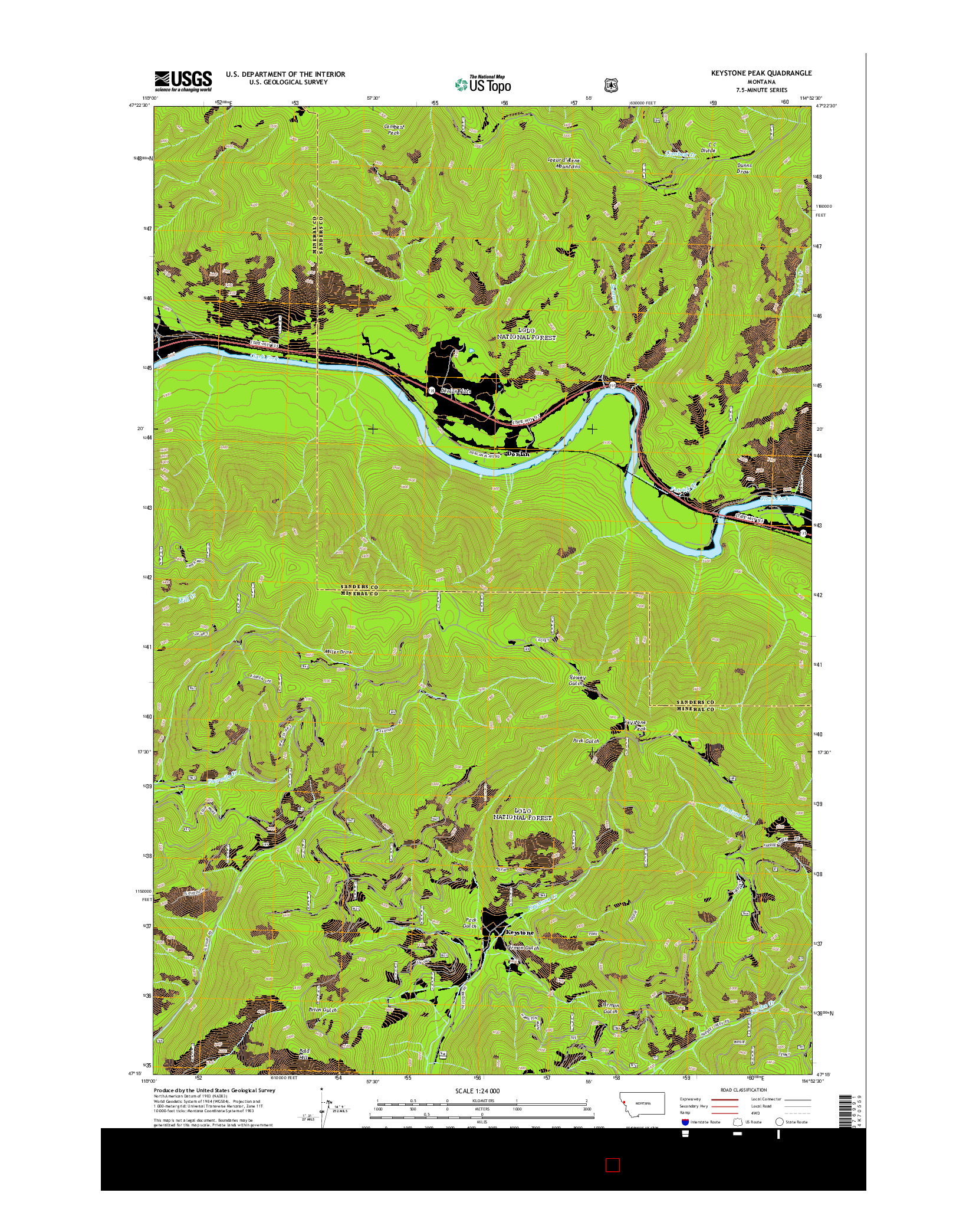 USGS US TOPO 7.5-MINUTE MAP FOR KEYSTONE PEAK, MT 2014