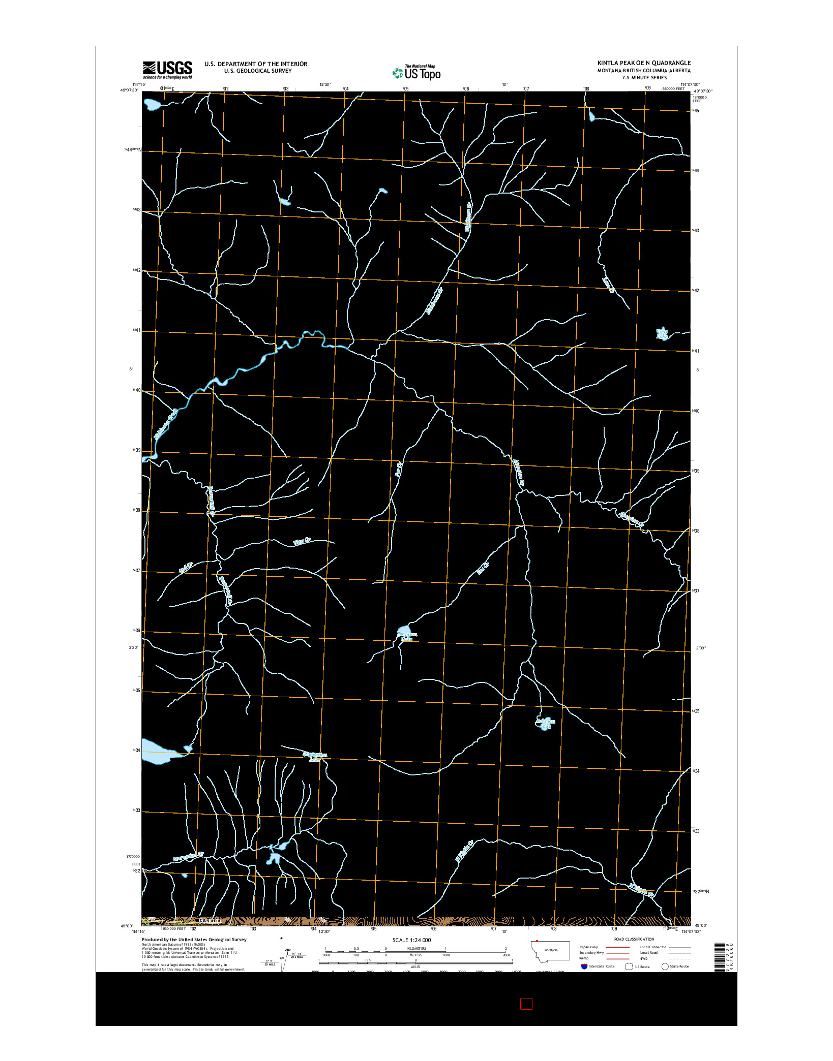 USGS US TOPO 7.5-MINUTE MAP FOR KINTLA PEAK OE N, MT-BC-AB 2014