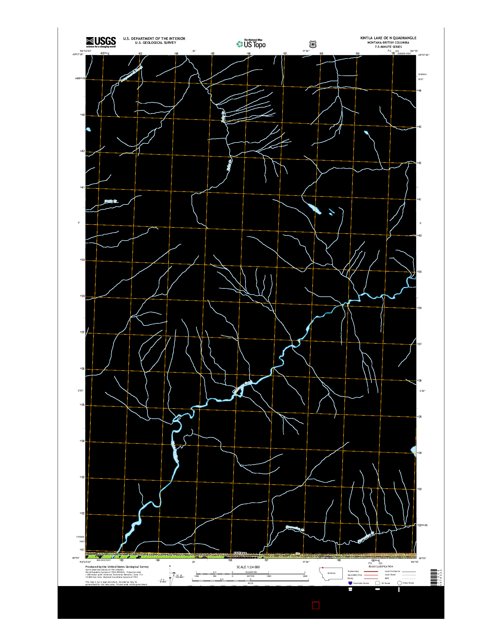 USGS US TOPO 7.5-MINUTE MAP FOR KINTLA LAKE OE N, MT-BC 2014