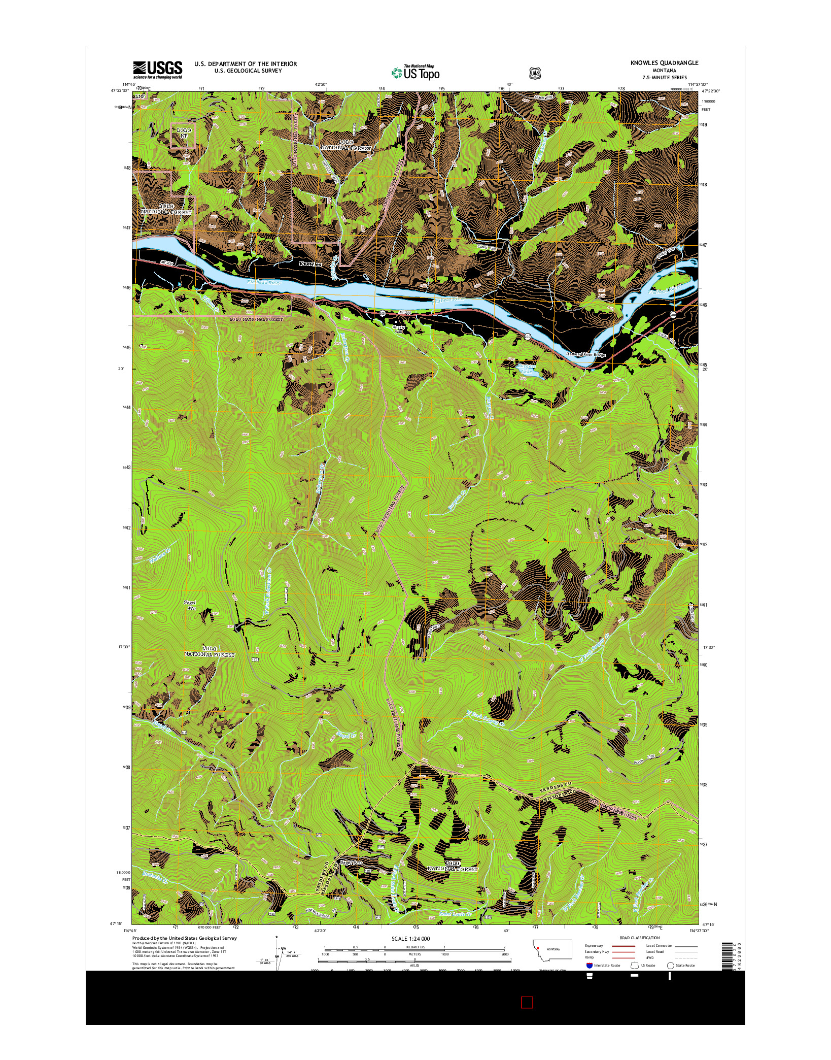 USGS US TOPO 7.5-MINUTE MAP FOR KNOWLES, MT 2014