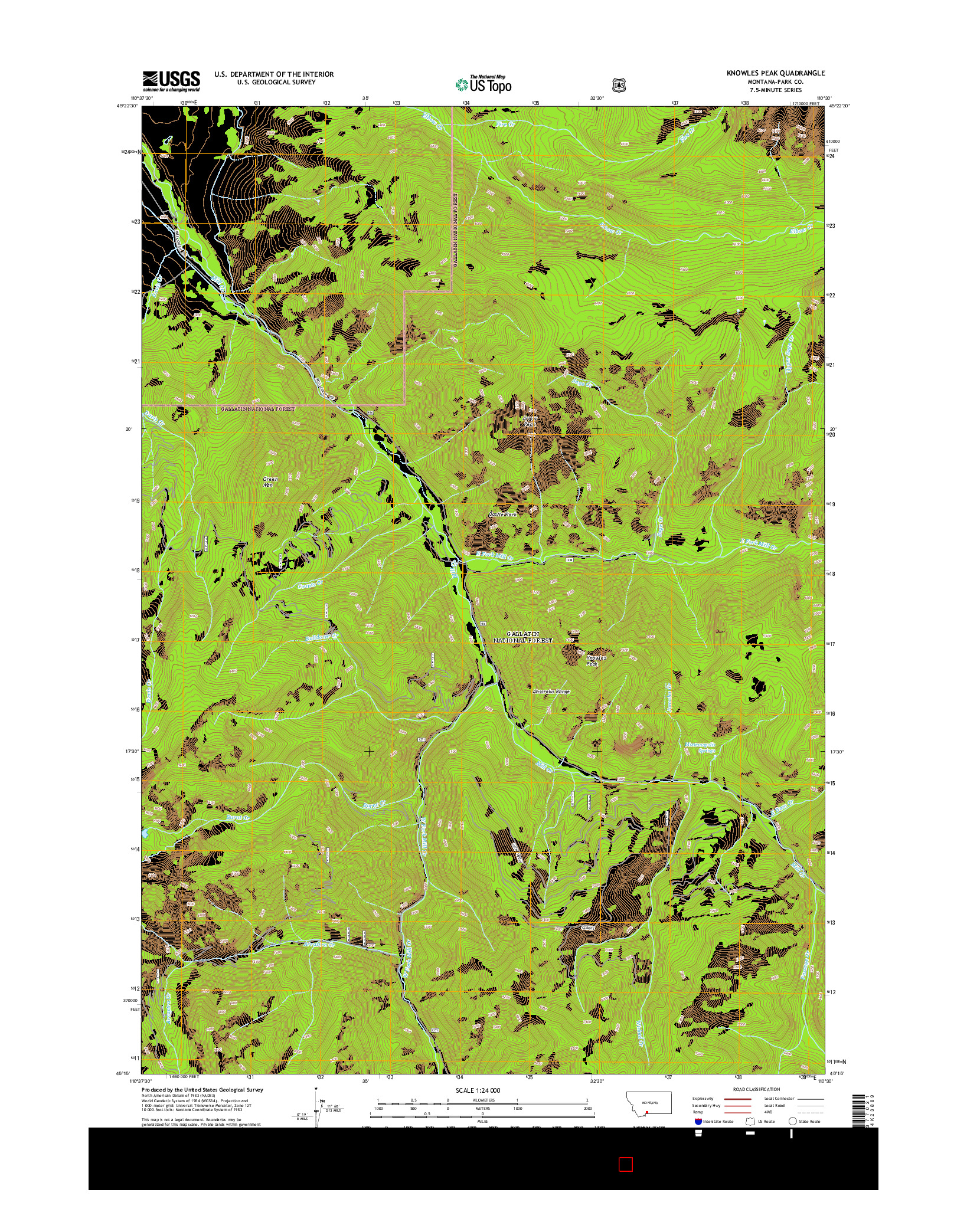 USGS US TOPO 7.5-MINUTE MAP FOR KNOWLES PEAK, MT 2014