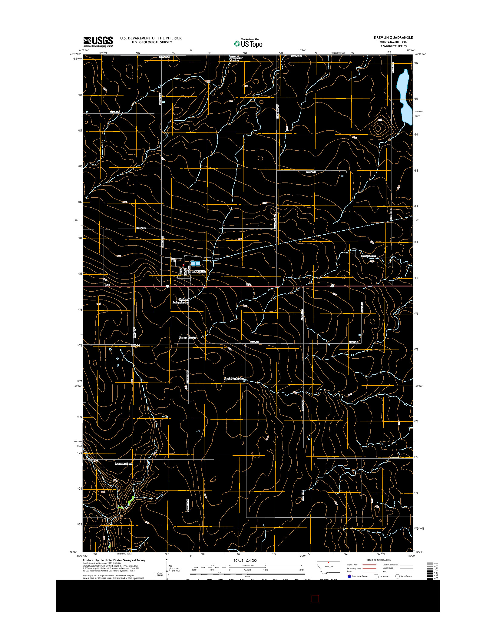 USGS US TOPO 7.5-MINUTE MAP FOR KREMLIN, MT 2014