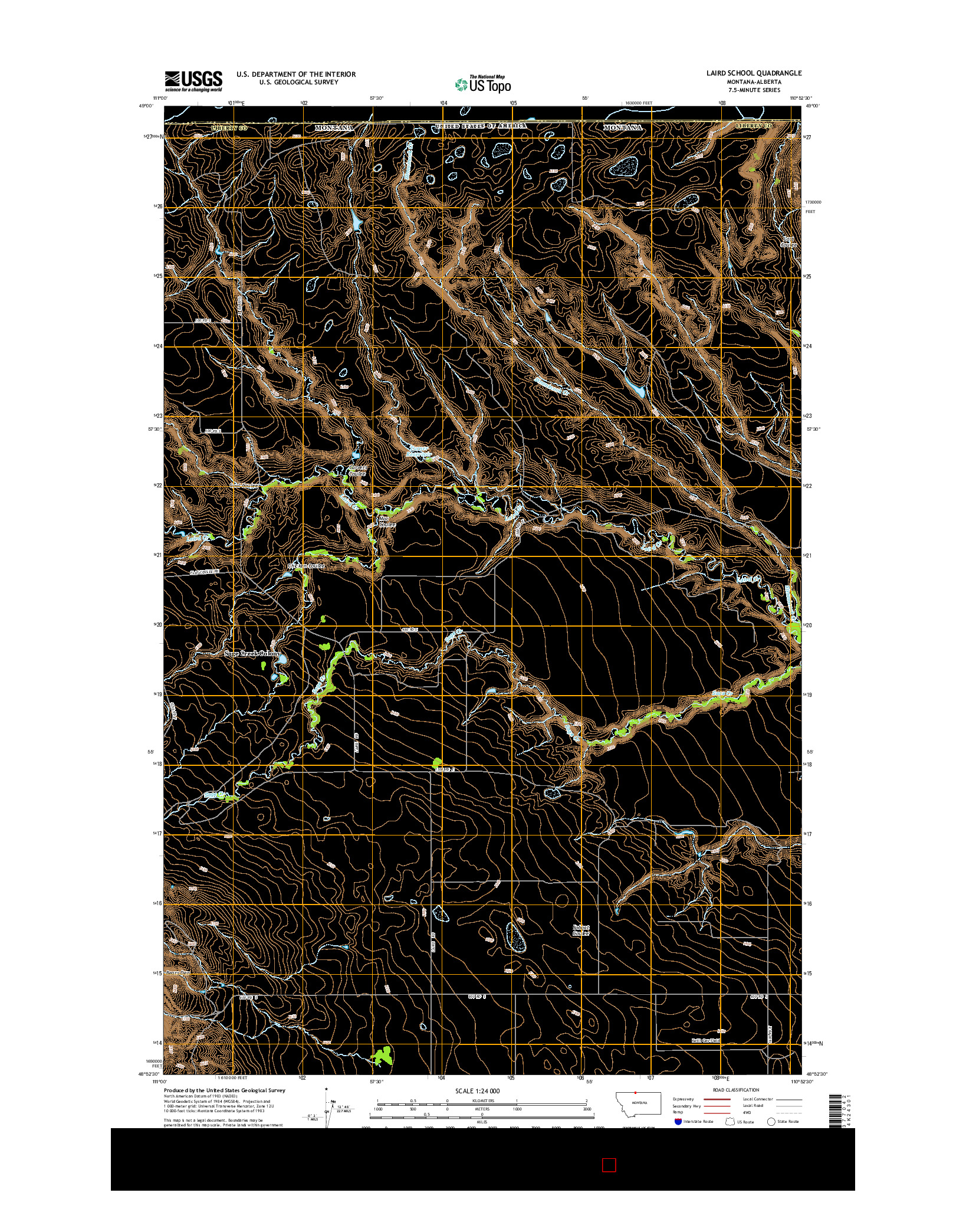 USGS US TOPO 7.5-MINUTE MAP FOR LAIRD SCHOOL, MT-AB 2014