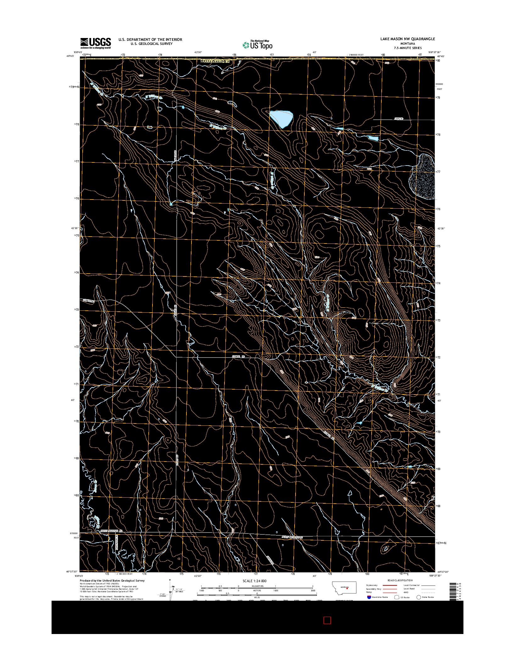 USGS US TOPO 7.5-MINUTE MAP FOR LAKE MASON NW, MT 2014