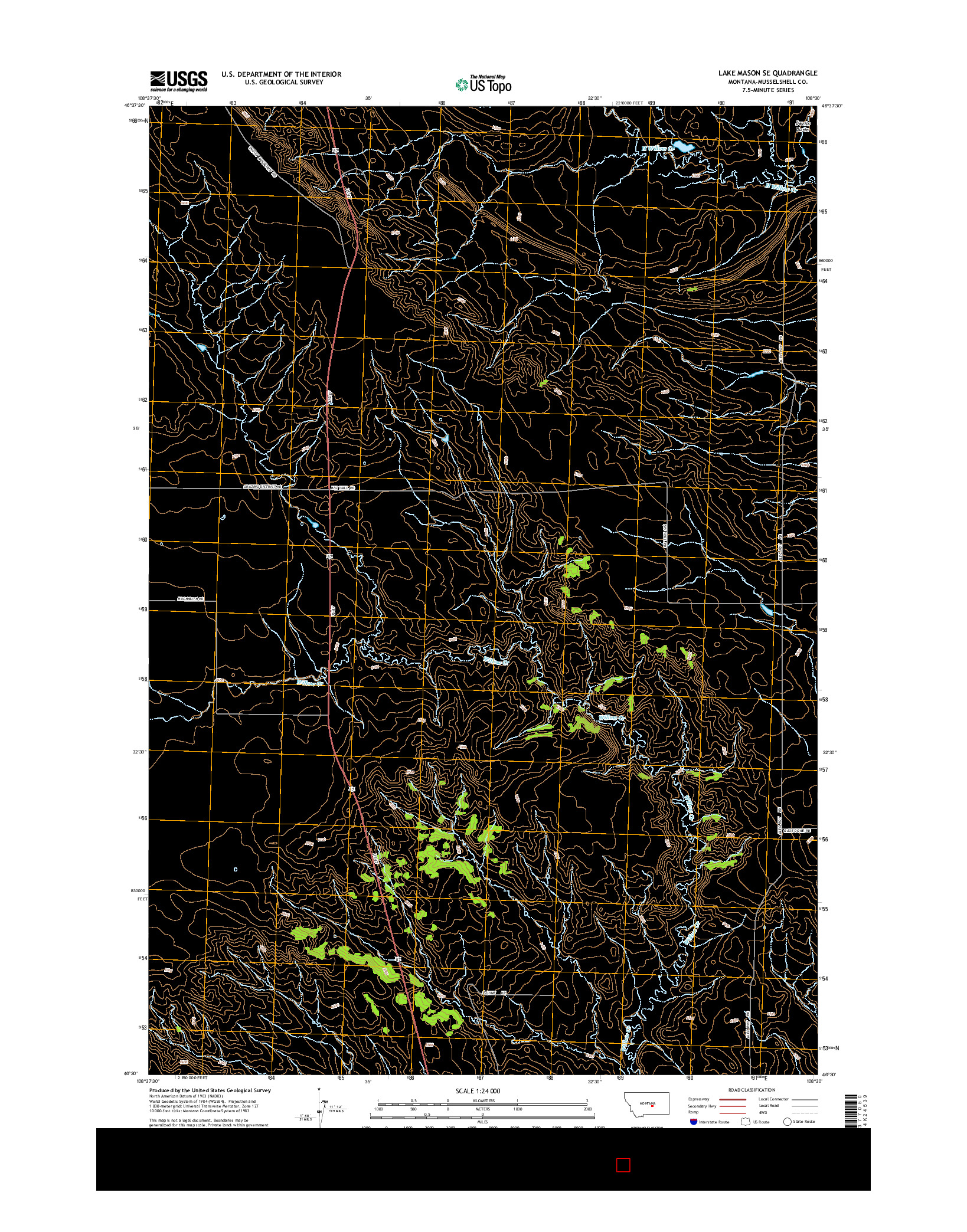 USGS US TOPO 7.5-MINUTE MAP FOR LAKE MASON SE, MT 2014