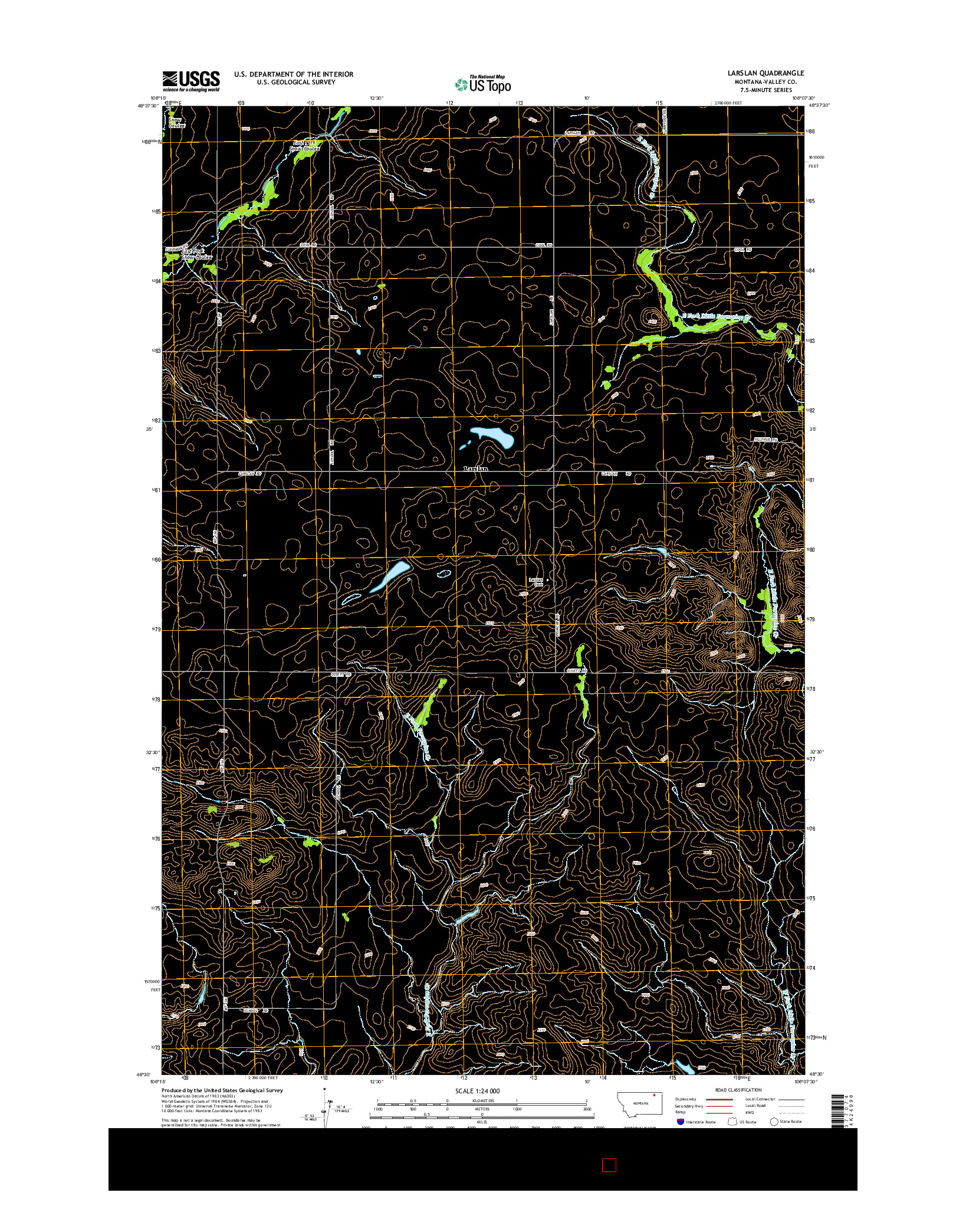 USGS US TOPO 7.5-MINUTE MAP FOR LARSLAN, MT 2014