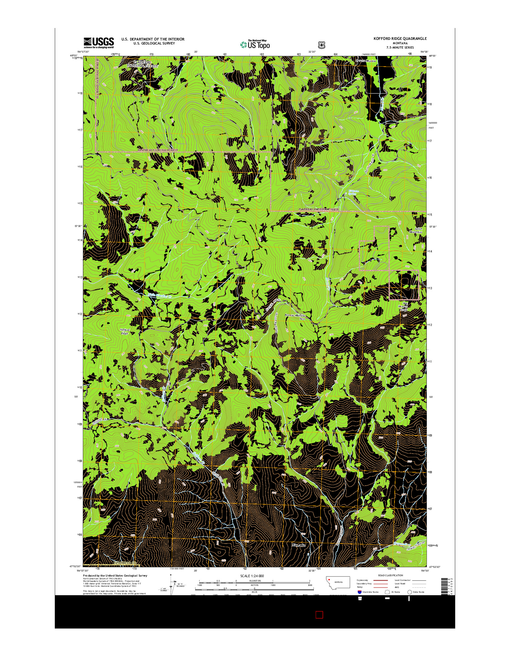 USGS US TOPO 7.5-MINUTE MAP FOR KOFFORD RIDGE, MT 2014