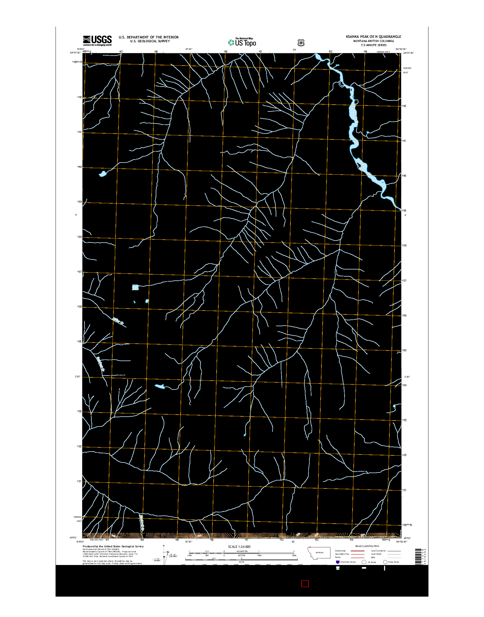 USGS US TOPO 7.5-MINUTE MAP FOR KSANKA PEAK OE N, MT-BC 2014