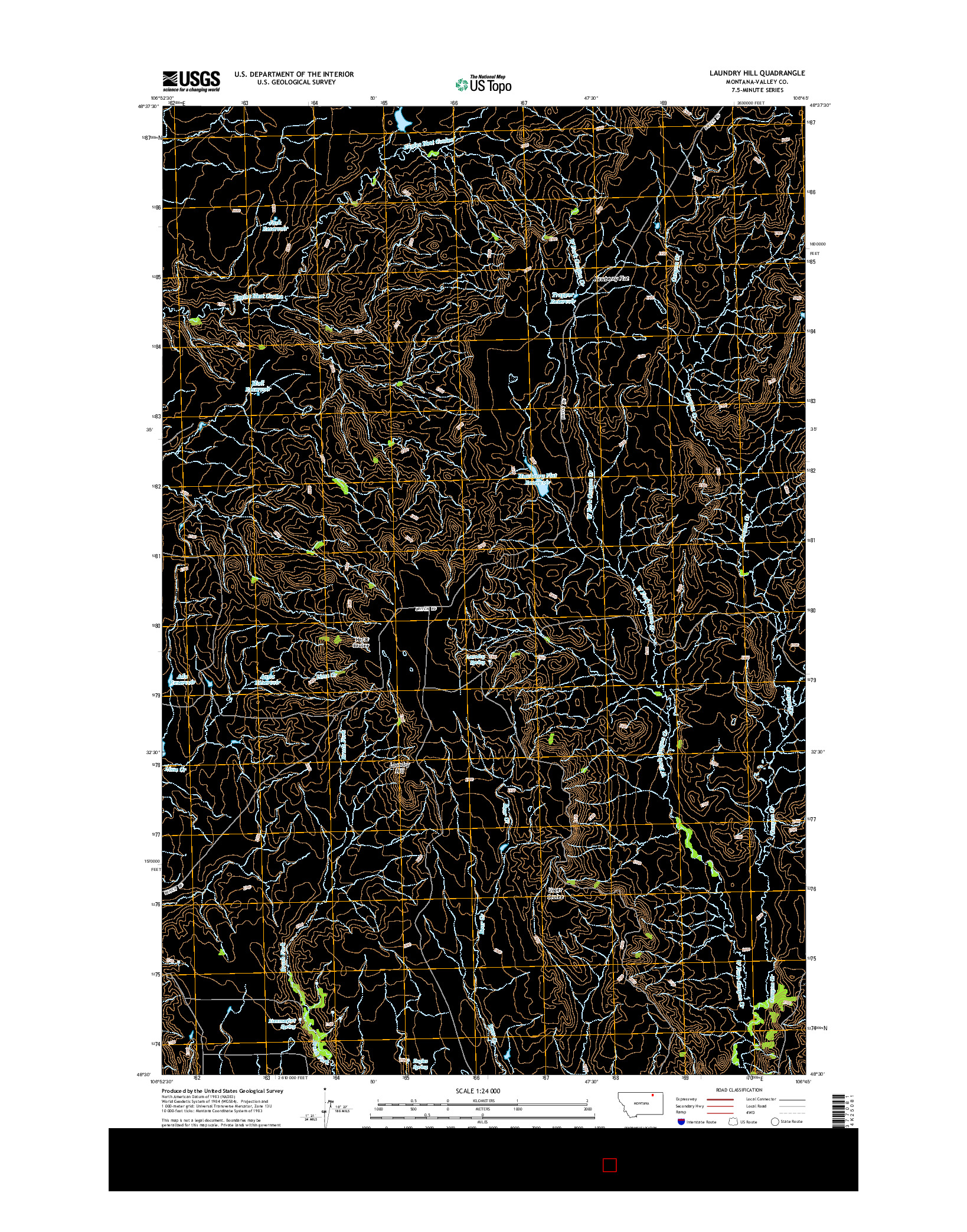 USGS US TOPO 7.5-MINUTE MAP FOR LAUNDRY HILL, MT 2014