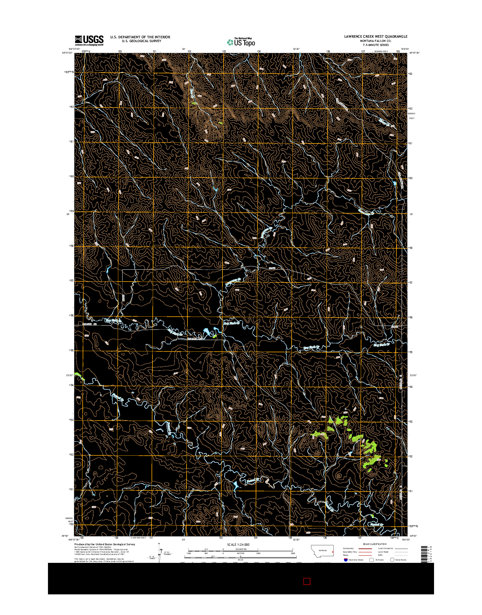 USGS US TOPO 7.5-MINUTE MAP FOR LAWRENCE CREEK WEST, MT 2014