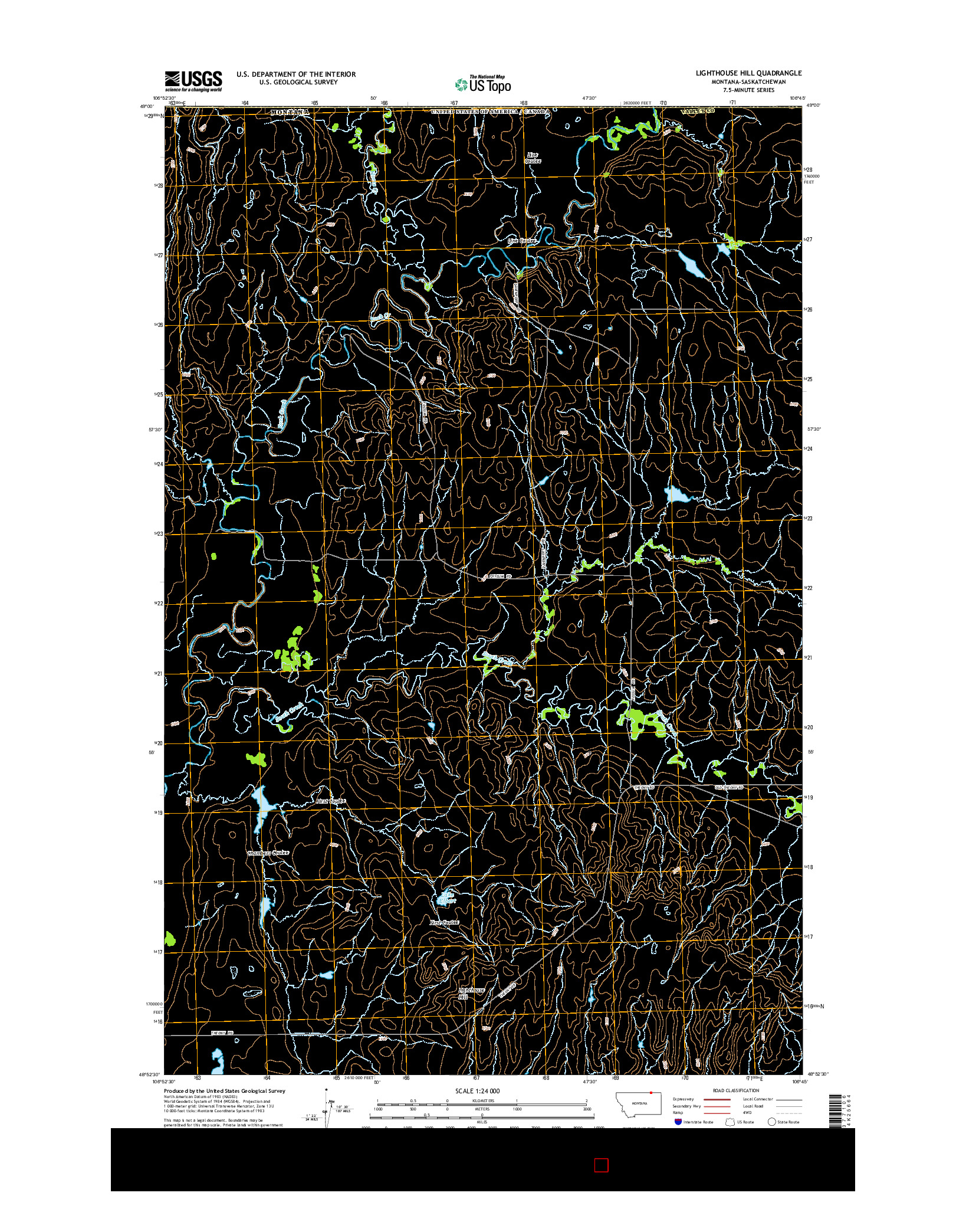 USGS US TOPO 7.5-MINUTE MAP FOR LIGHTHOUSE HILL, MT-SK 2014