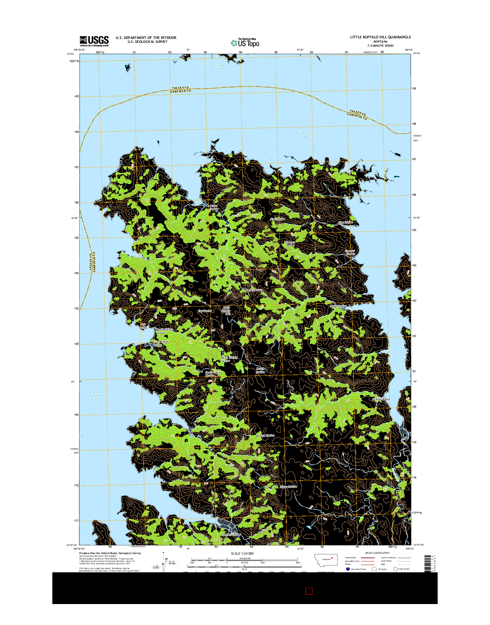 USGS US TOPO 7.5-MINUTE MAP FOR LITTLE BUFFALO HILL, MT 2014