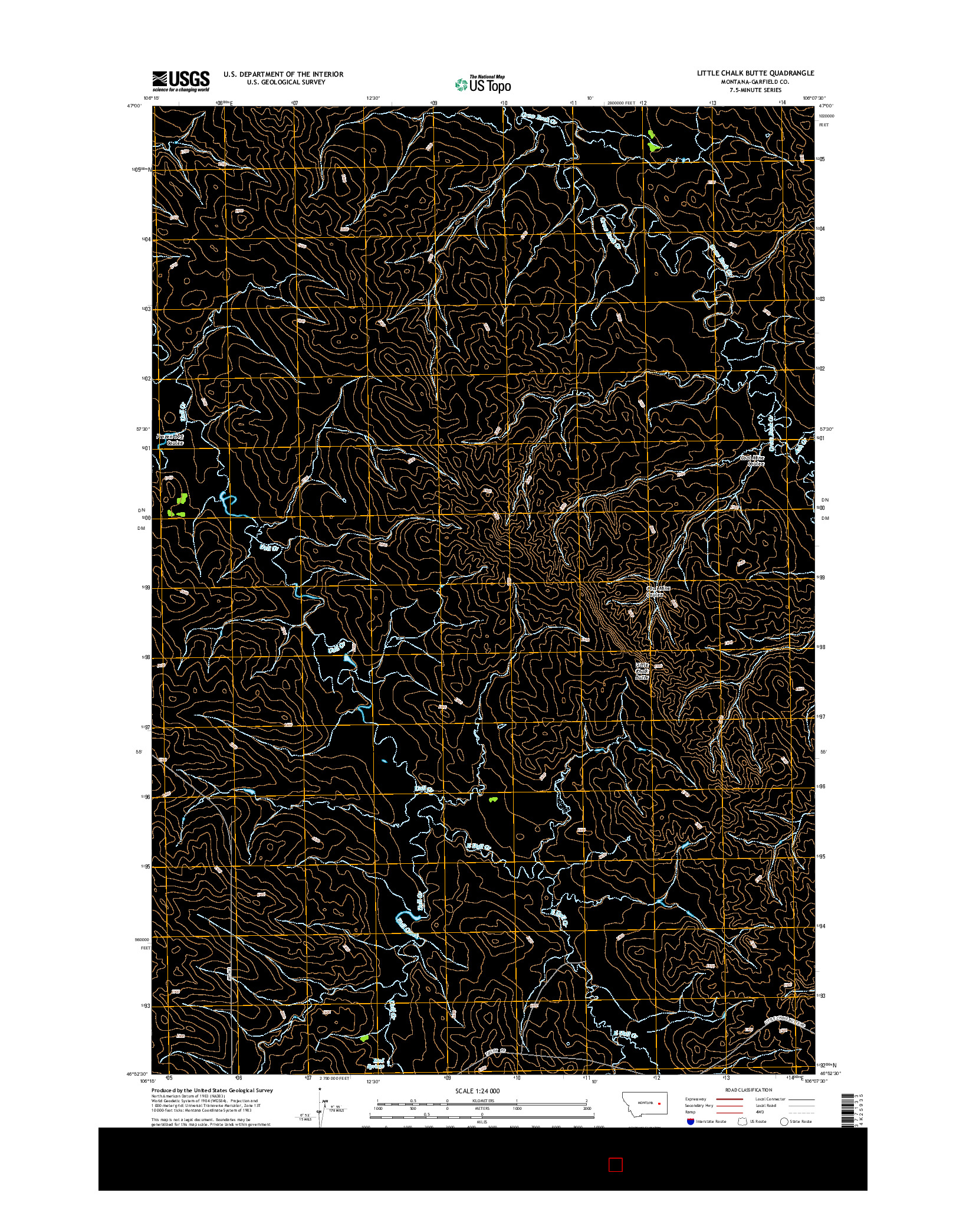 USGS US TOPO 7.5-MINUTE MAP FOR LITTLE CHALK BUTTE, MT 2014