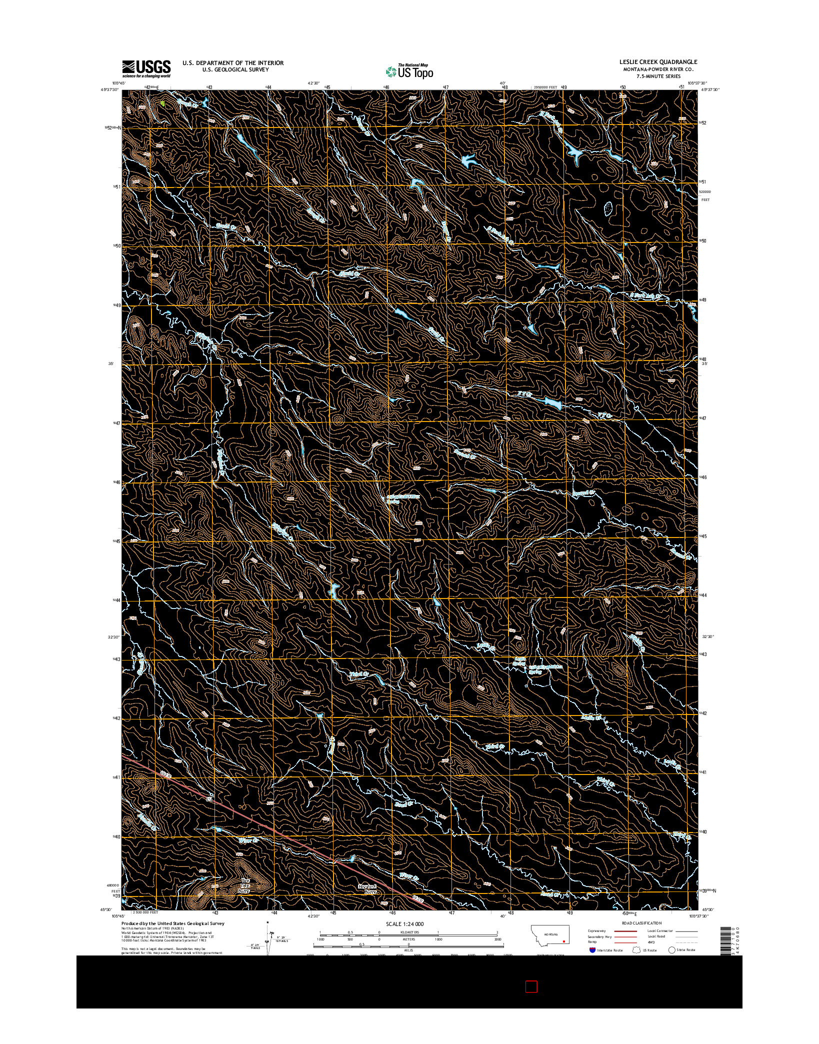 USGS US TOPO 7.5-MINUTE MAP FOR LESLIE CREEK, MT 2014