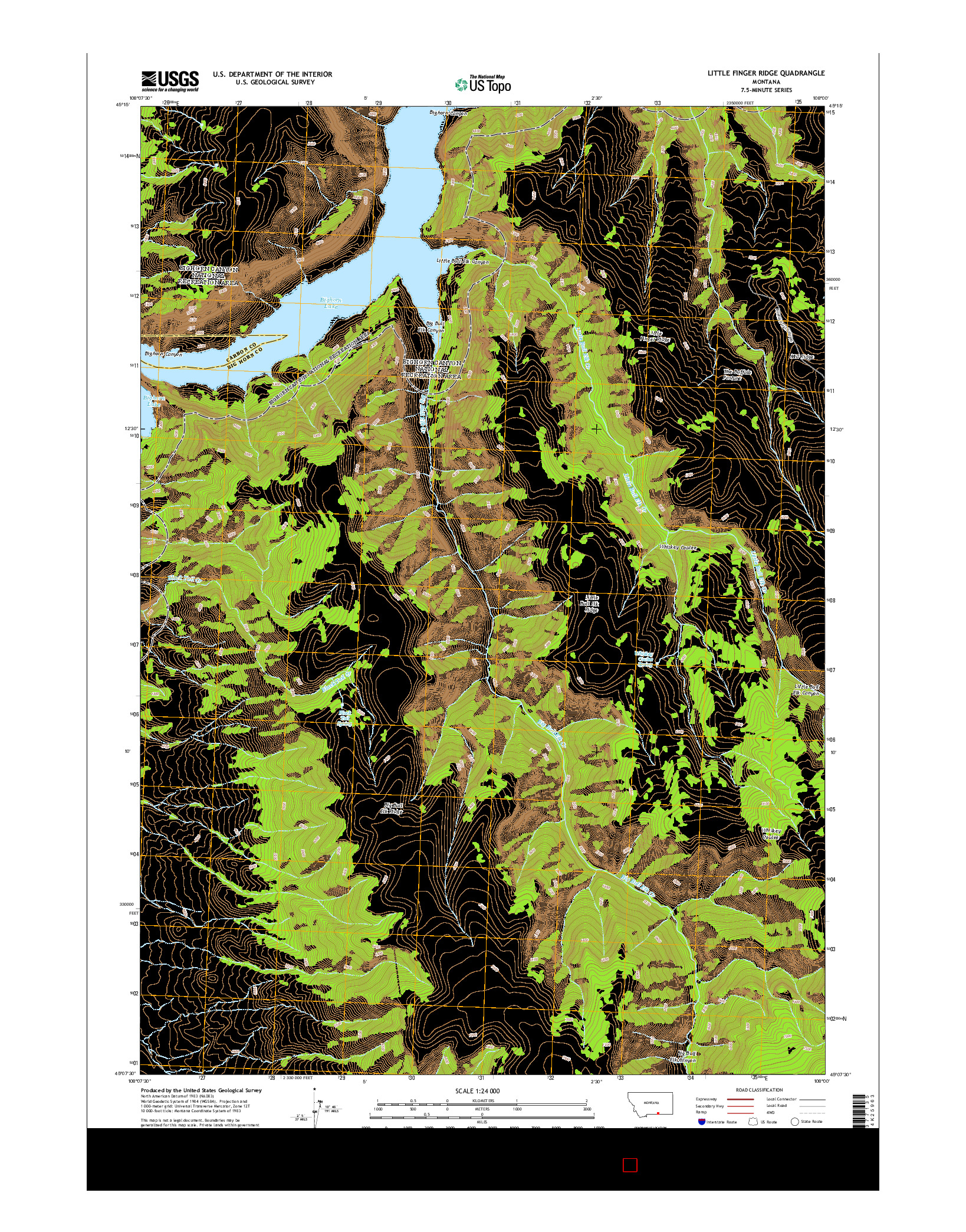 USGS US TOPO 7.5-MINUTE MAP FOR LITTLE FINGER RIDGE, MT 2014