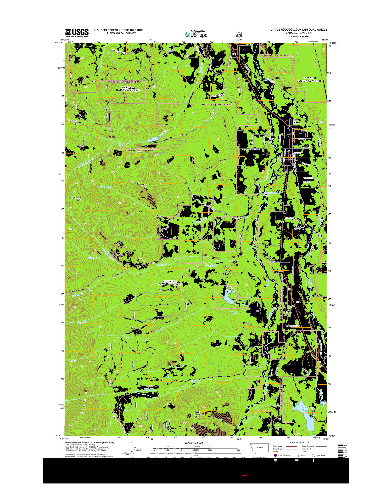 USGS US TOPO 7.5-MINUTE MAP FOR LITTLE HOODOO MOUNTAIN, MT 2014