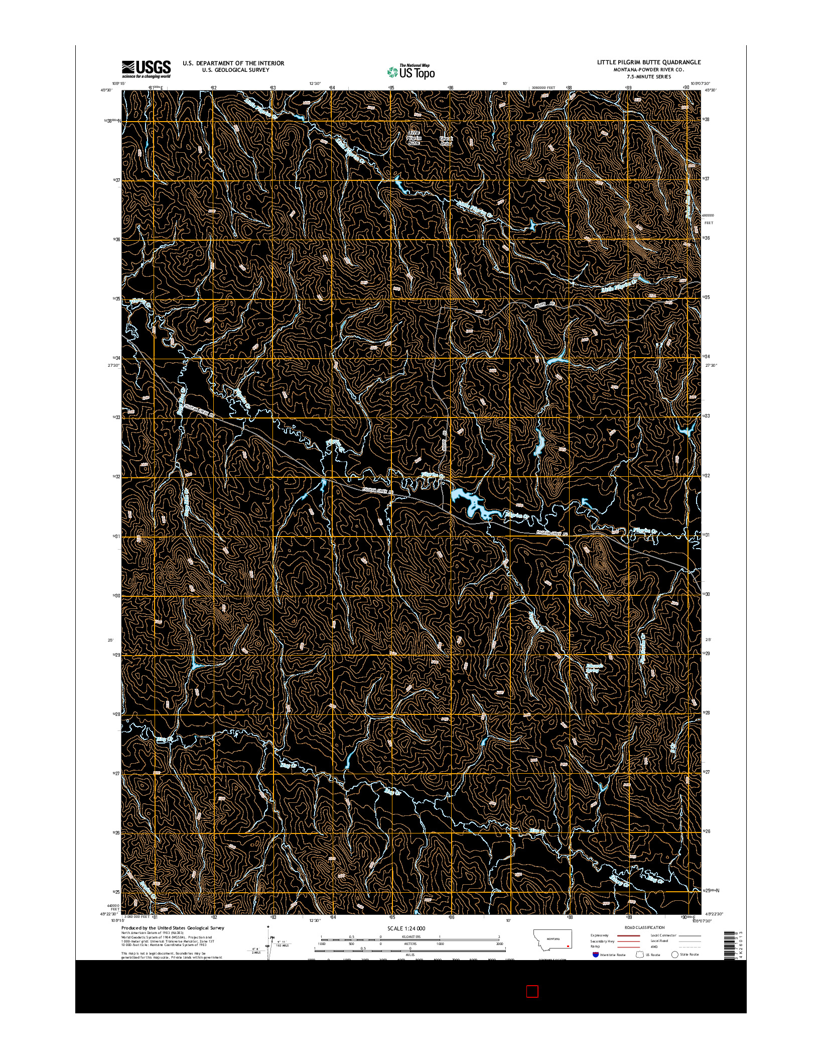 USGS US TOPO 7.5-MINUTE MAP FOR LITTLE PILGRIM BUTTE, MT 2014