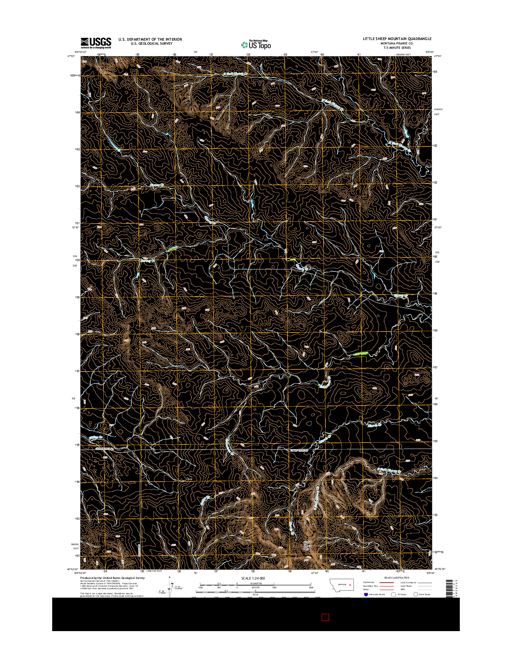 USGS US TOPO 7.5-MINUTE MAP FOR LITTLE SHEEP MOUNTAIN, MT 2014