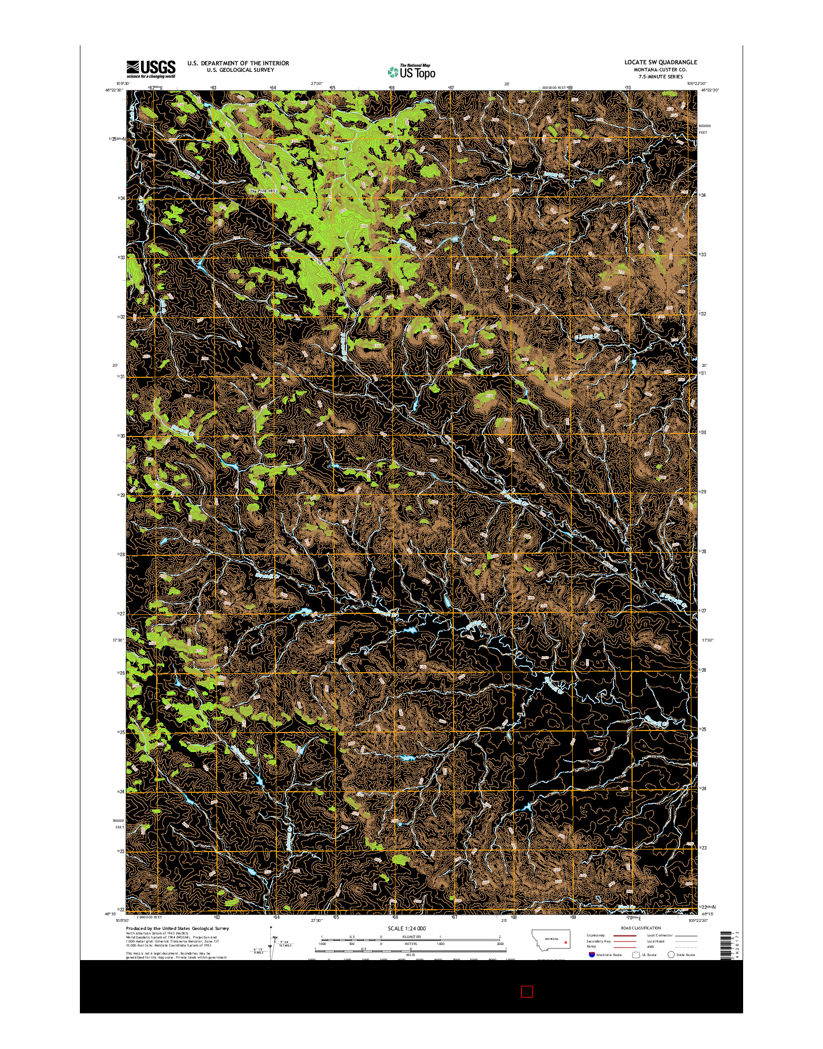 USGS US TOPO 7.5-MINUTE MAP FOR LOCATE SW, MT 2014