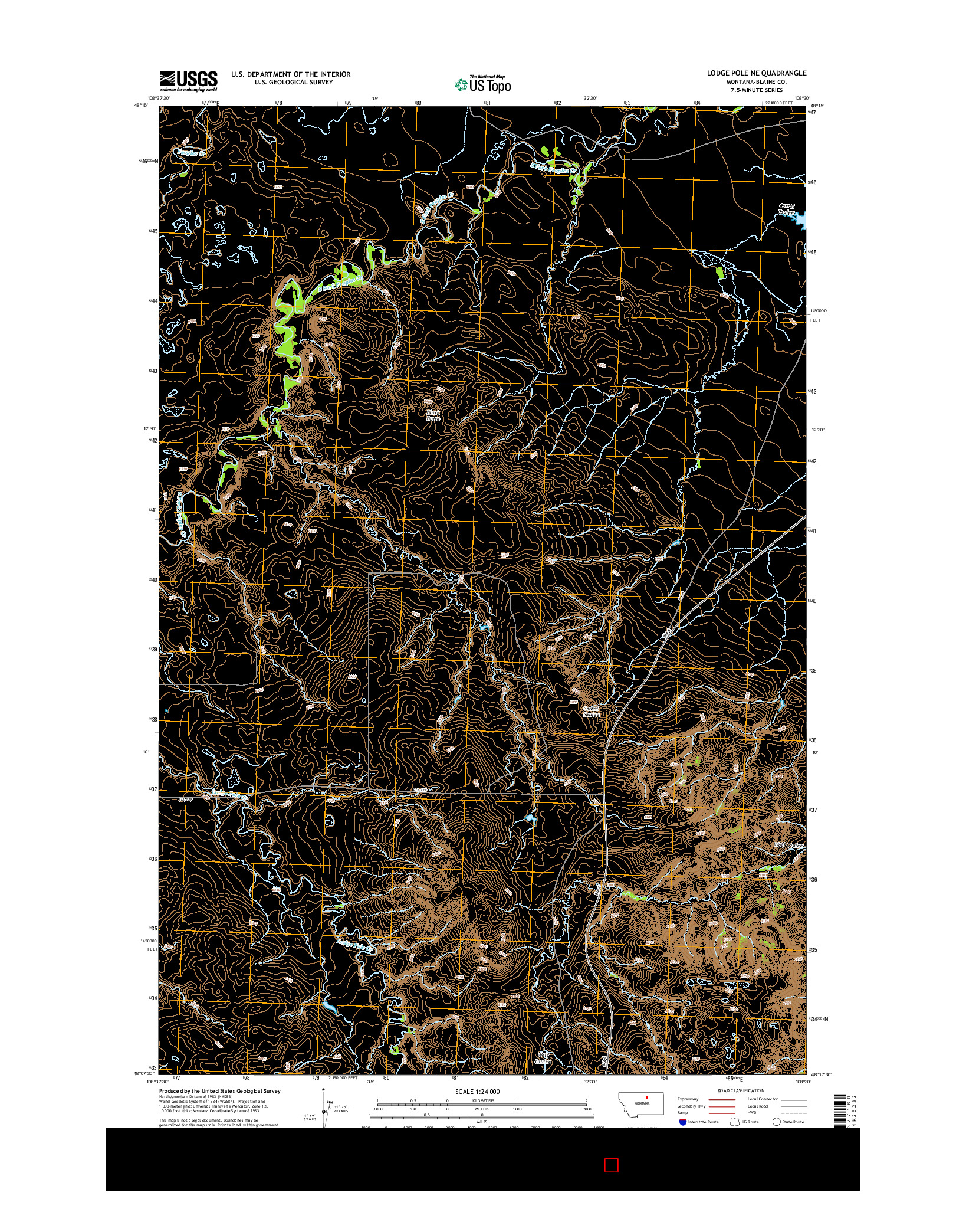 USGS US TOPO 7.5-MINUTE MAP FOR LODGE POLE NE, MT 2014