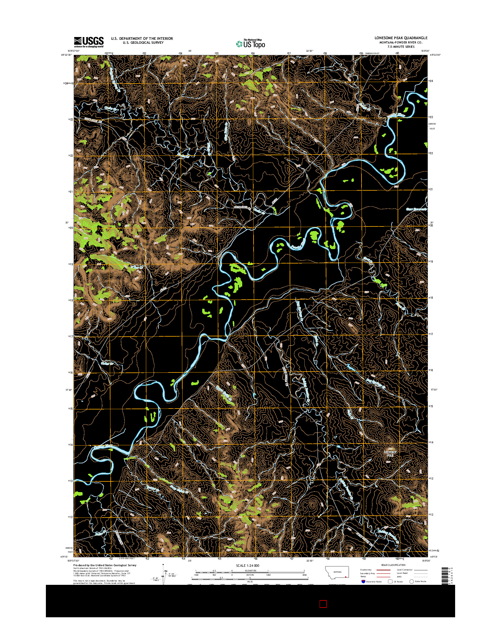 USGS US TOPO 7.5-MINUTE MAP FOR LONESOME PEAK, MT 2014