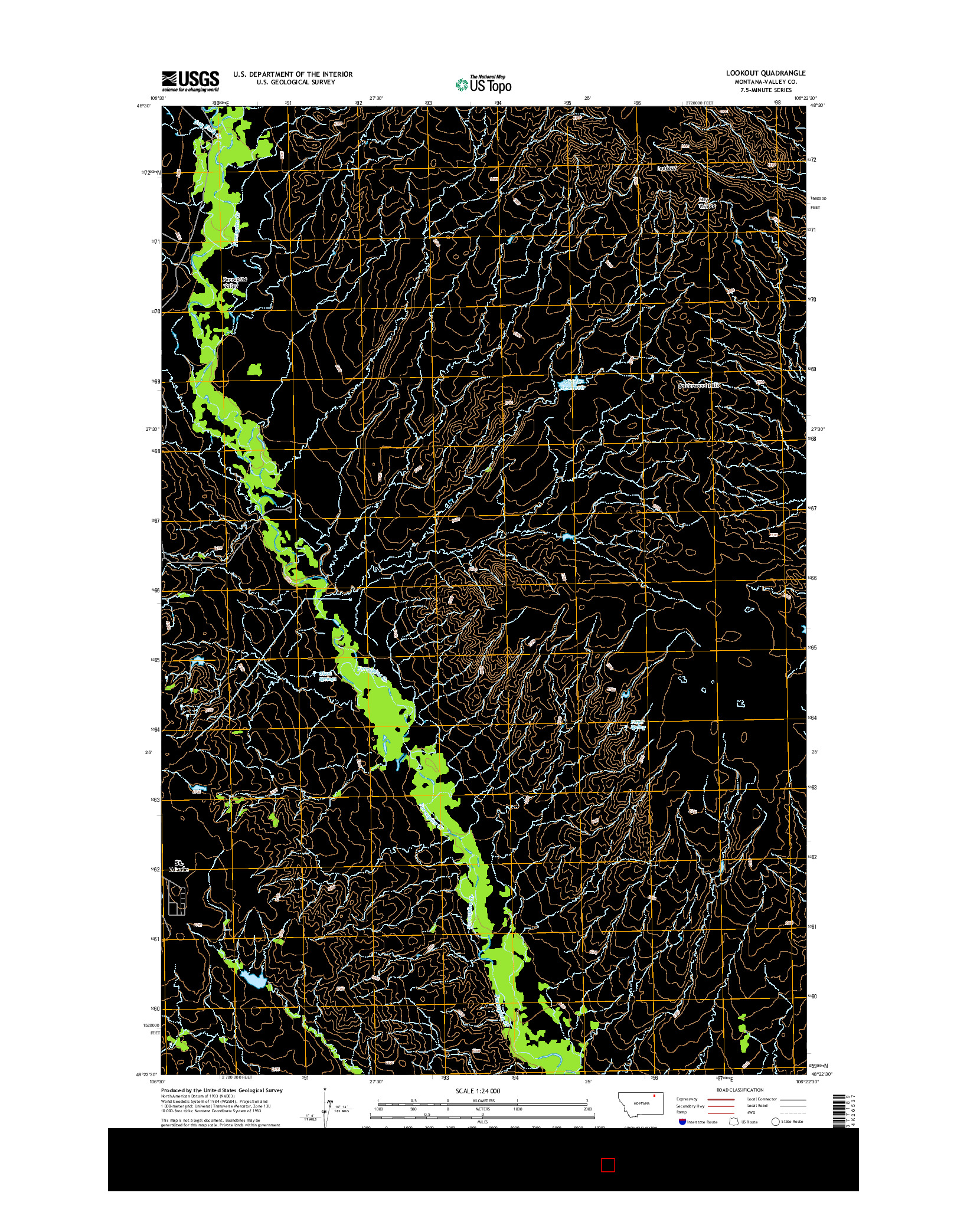 USGS US TOPO 7.5-MINUTE MAP FOR LOOKOUT, MT 2014