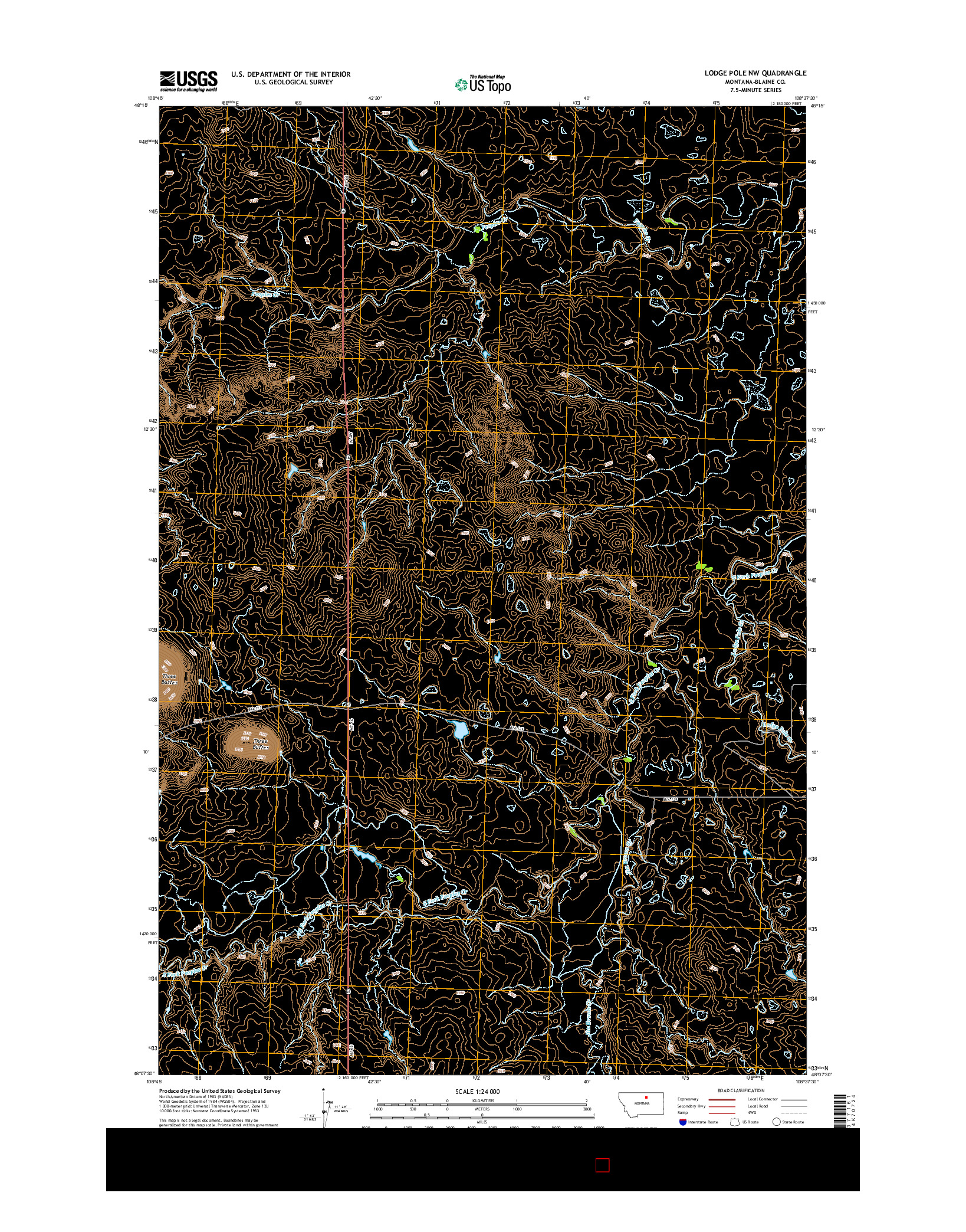 USGS US TOPO 7.5-MINUTE MAP FOR LODGE POLE NW, MT 2014