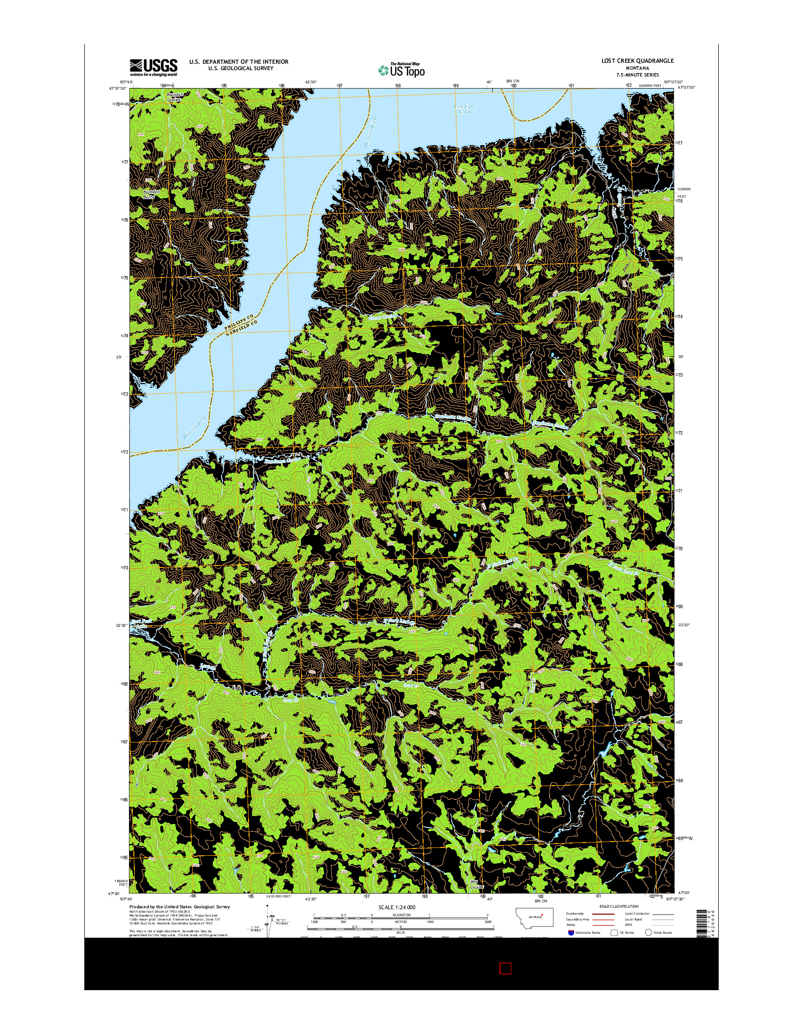 USGS US TOPO 7.5-MINUTE MAP FOR LOST CREEK, MT 2014